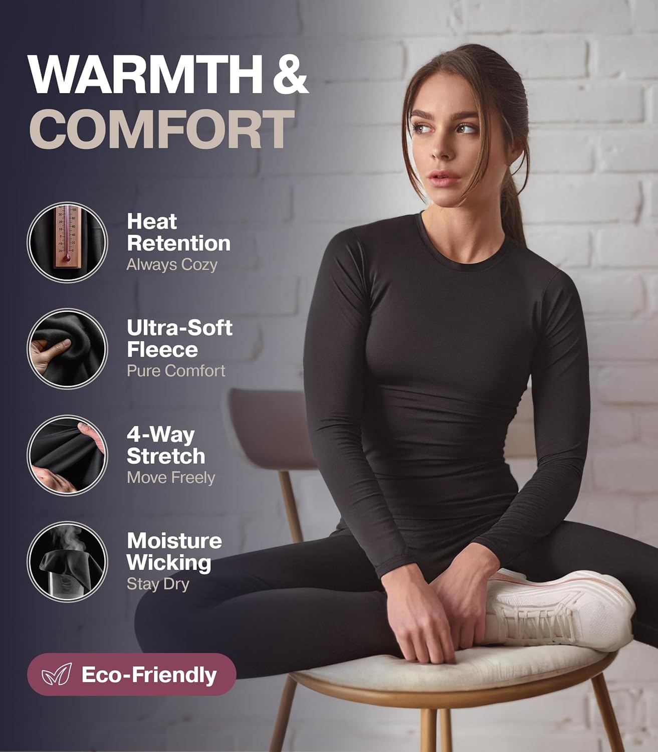 Thermajane Womens Thermal Underwear Set Long Johns with Fleece Lining