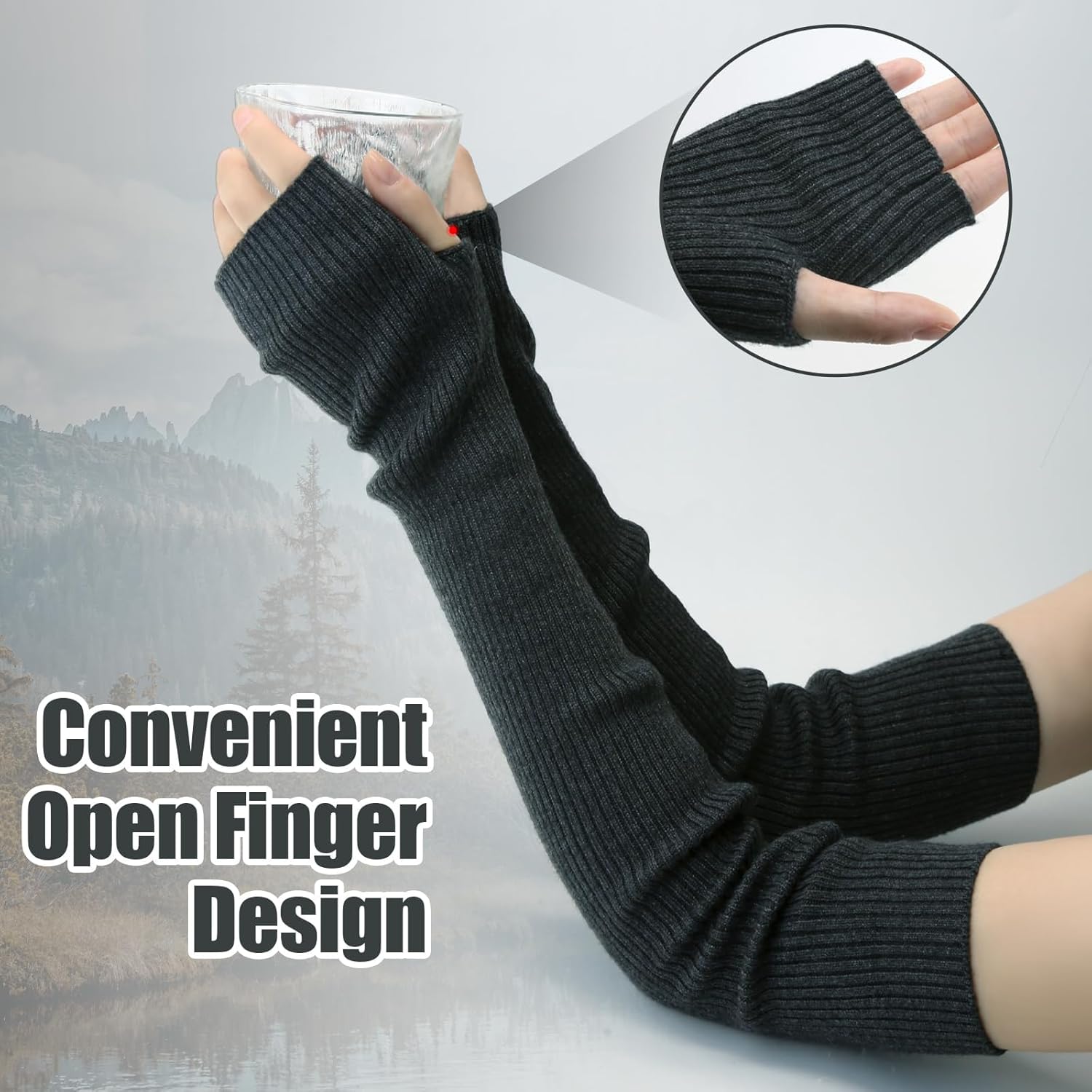 Warm Fingerless Arm Sleeves for Winter Keep Your Arms Naturally Stylized