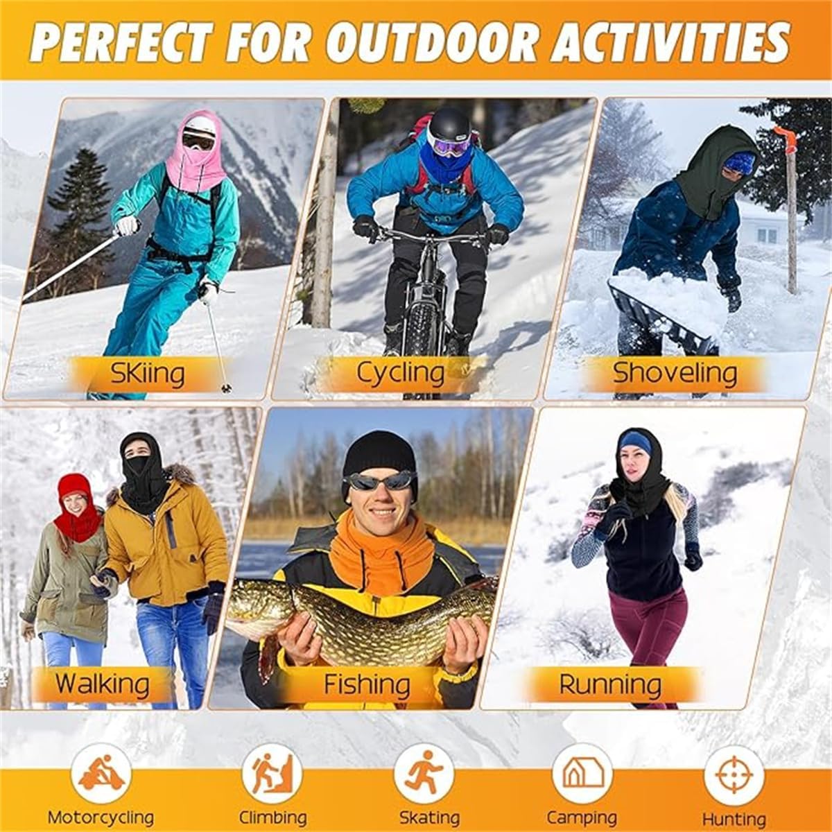 Mangroo Fleece Balaclava with Neck Gaiter Winter Warm Windproof Hood Hat