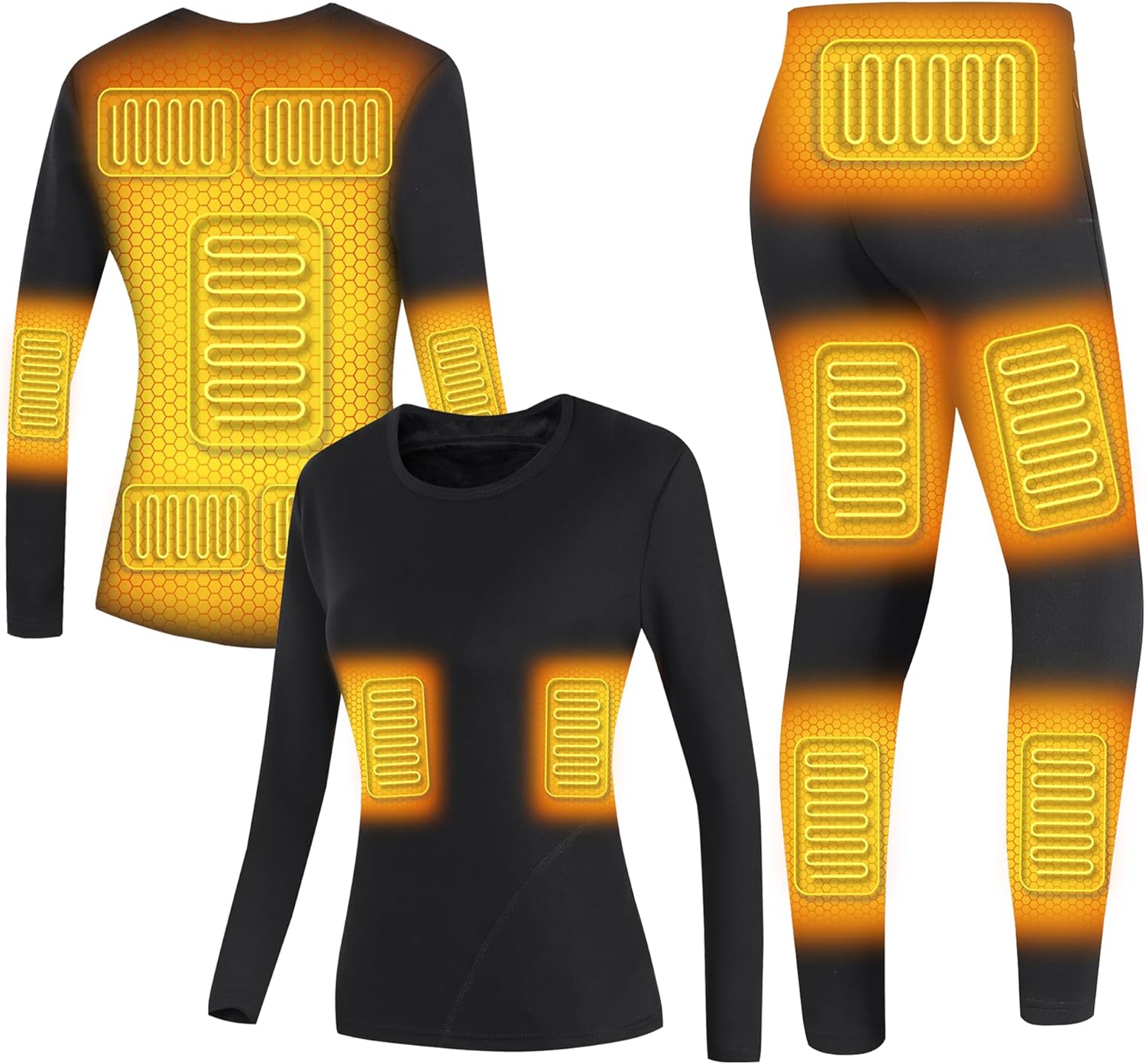 Keep You Warm All Year - Womens Heated Underwear Set with 16 Heating Zones