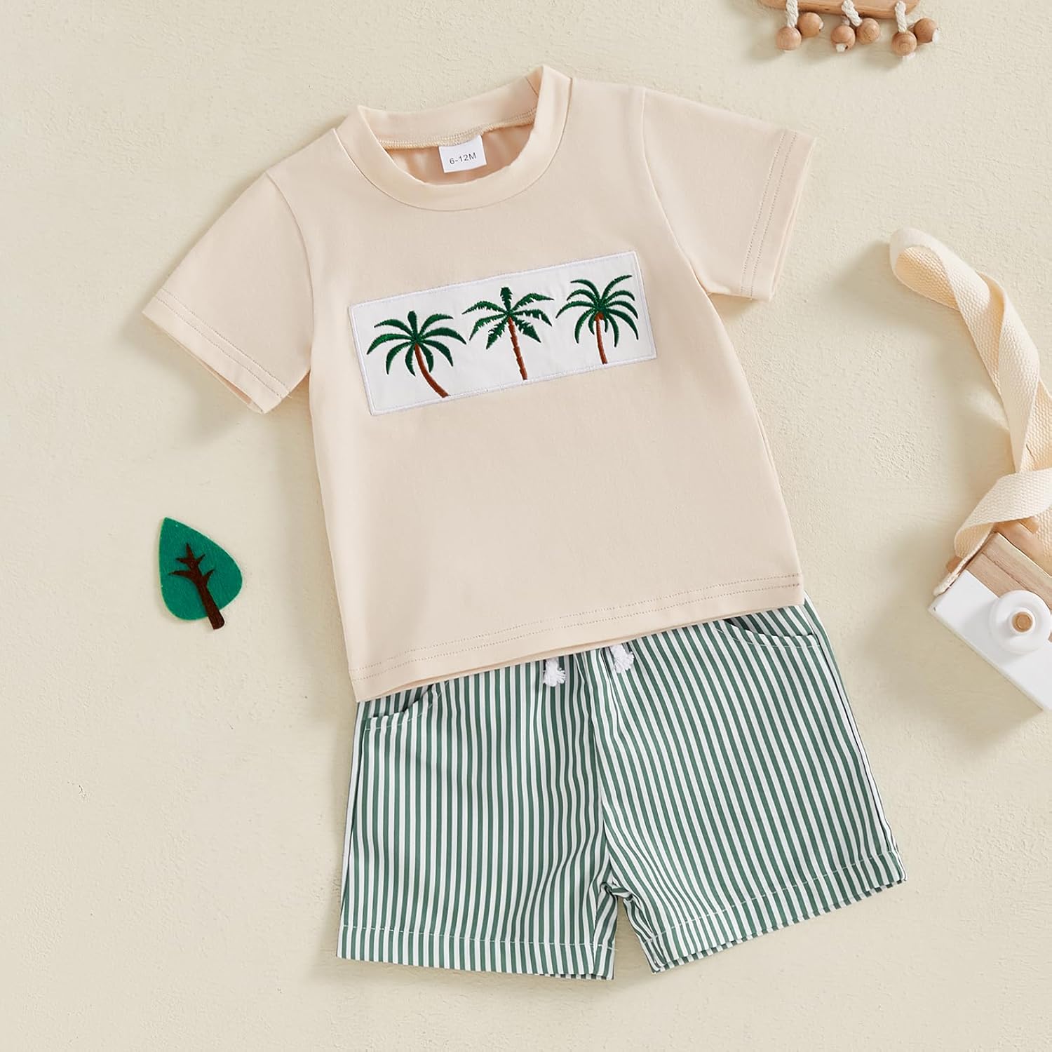 Sprifallbaby Baby Boy Tropical Print T-Shirt Shorts Set
