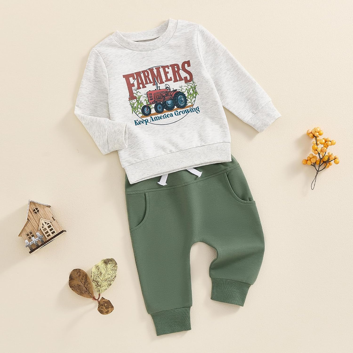 MERSARIPHY Toddler Boy Cartoon Print Fall Clothes Set
