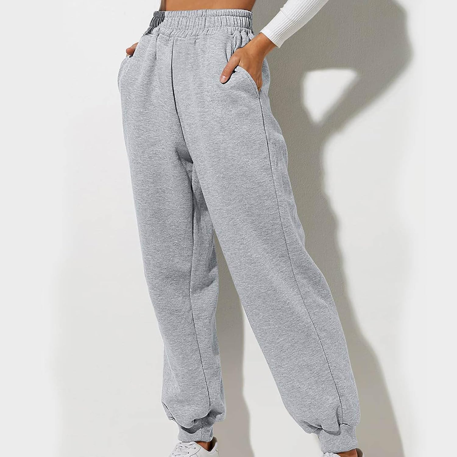 Womens Baggy High-Waisted Cotton Jogger