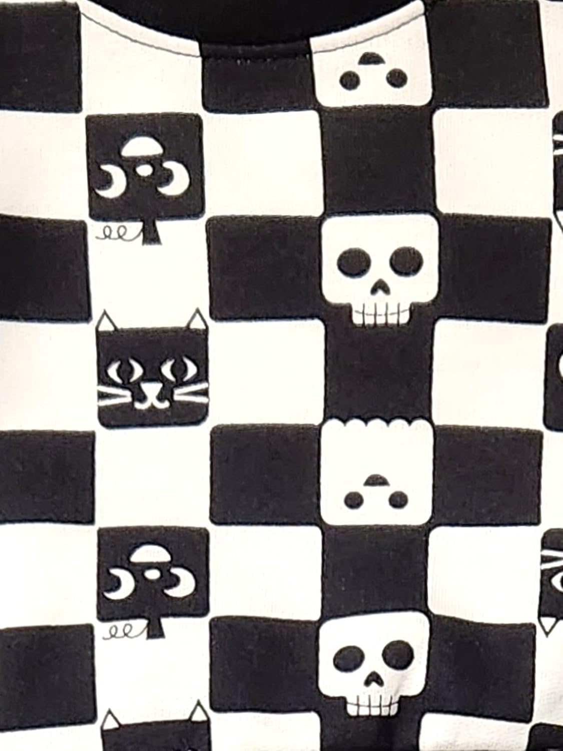 Comfortable Halloween Cat Jack Infant Boys Girls Black White Checker Print Outfit