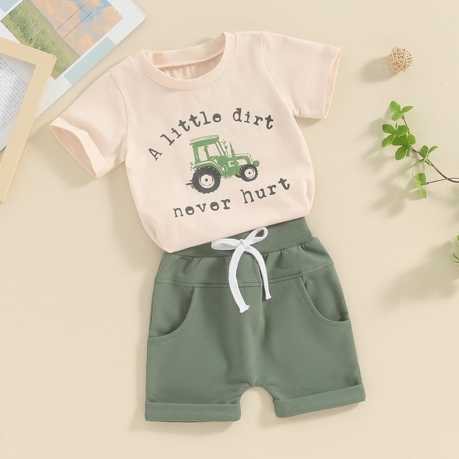 4th Of July Baby Boy clashed T-shirt and Shorts US Made