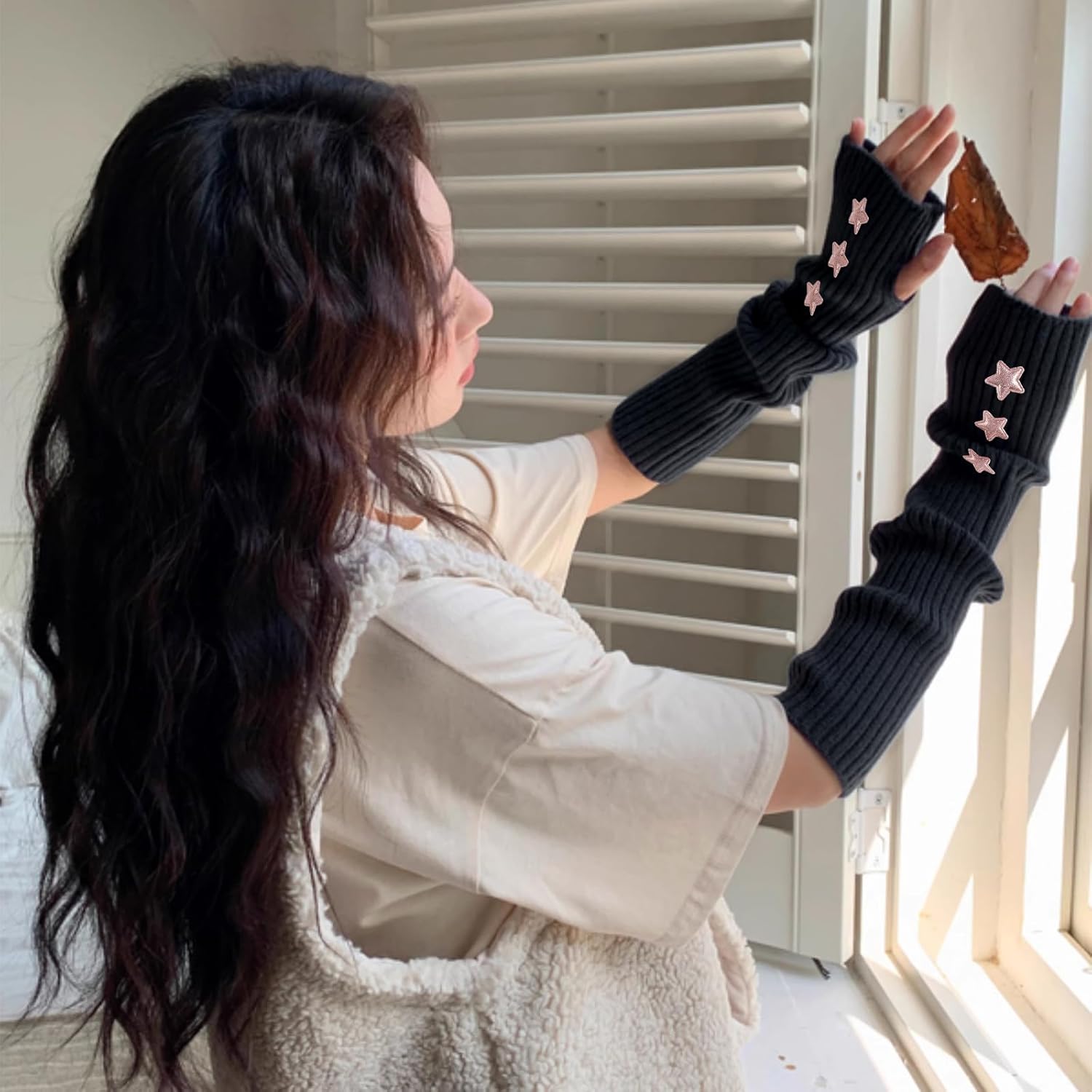Y2K Star Love Knitted ArmWarmers for Girls