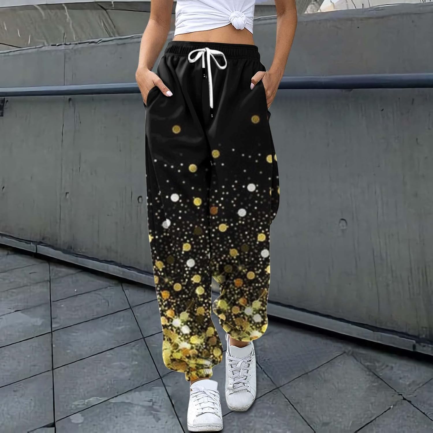 Cute Plus Size Wide Leg Sweatpants with Pockets