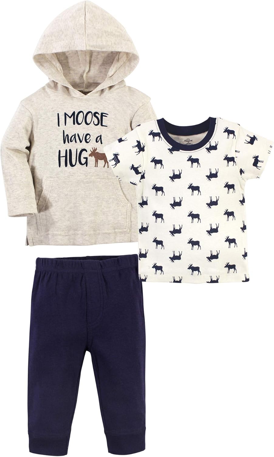 LITTLE TREASURE UNISEX BABY HOODIEBODYSUITTEE TOP AND PANT SET