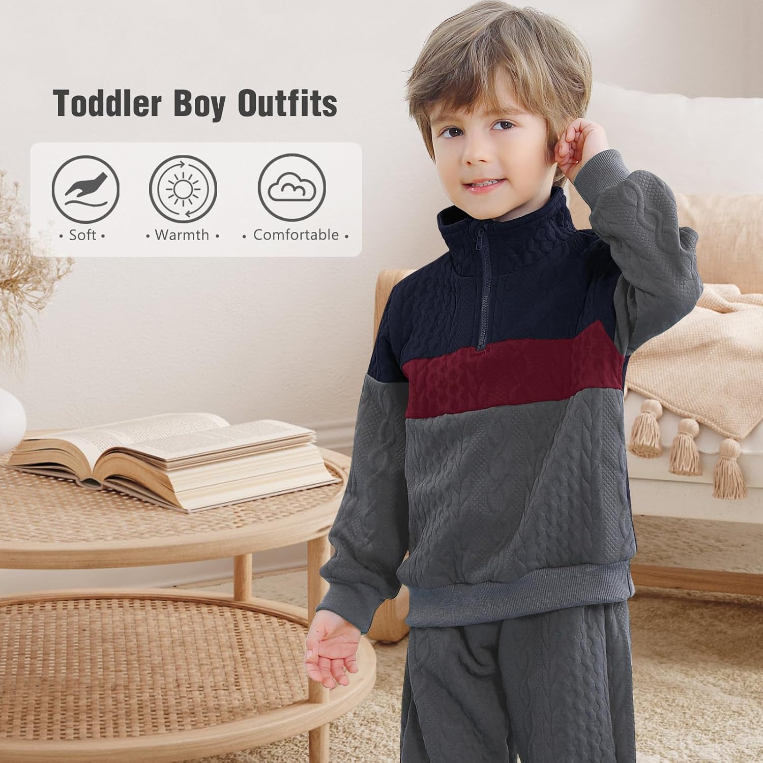 Neutocd Toddler Boys Fall Winter Outfit