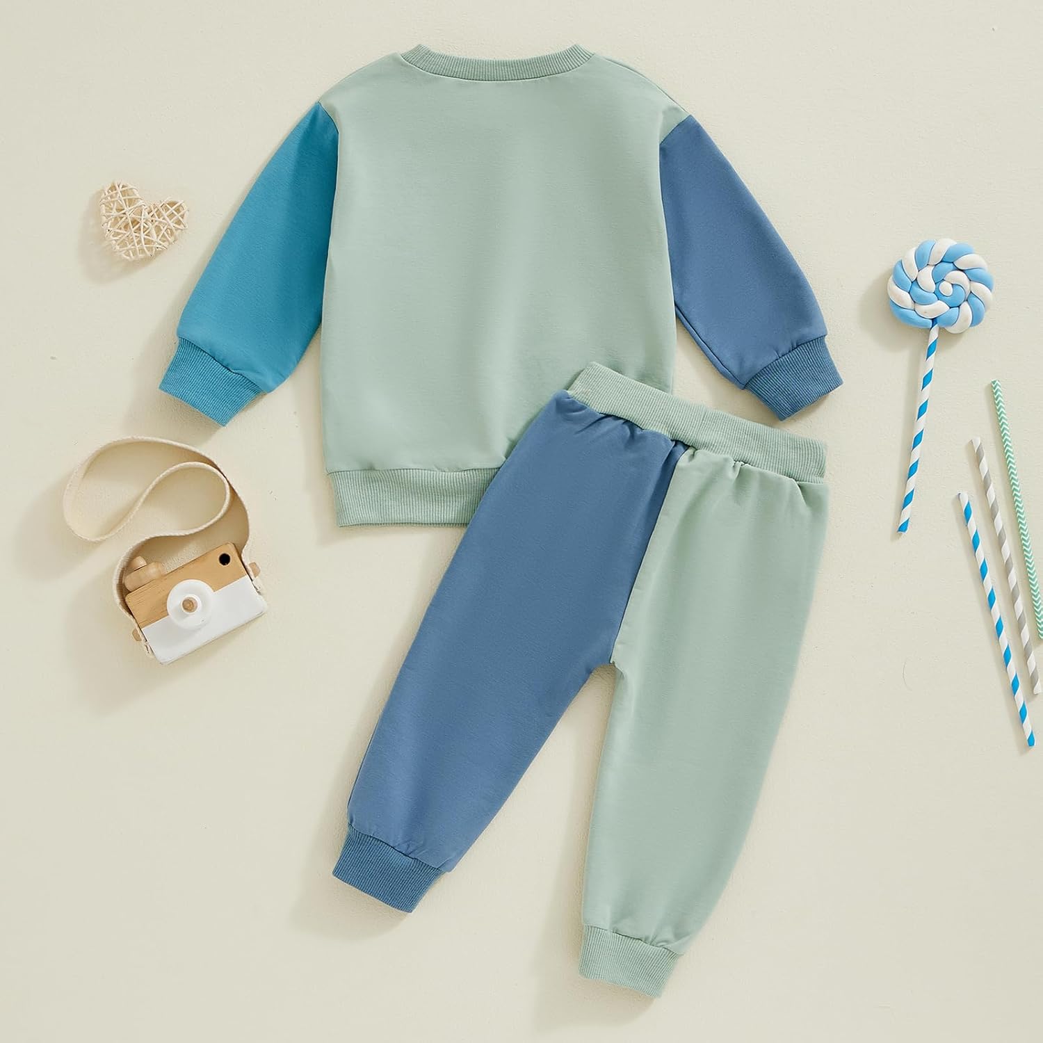 Baby Boy Contrast Letter Print Fall Outfit Set