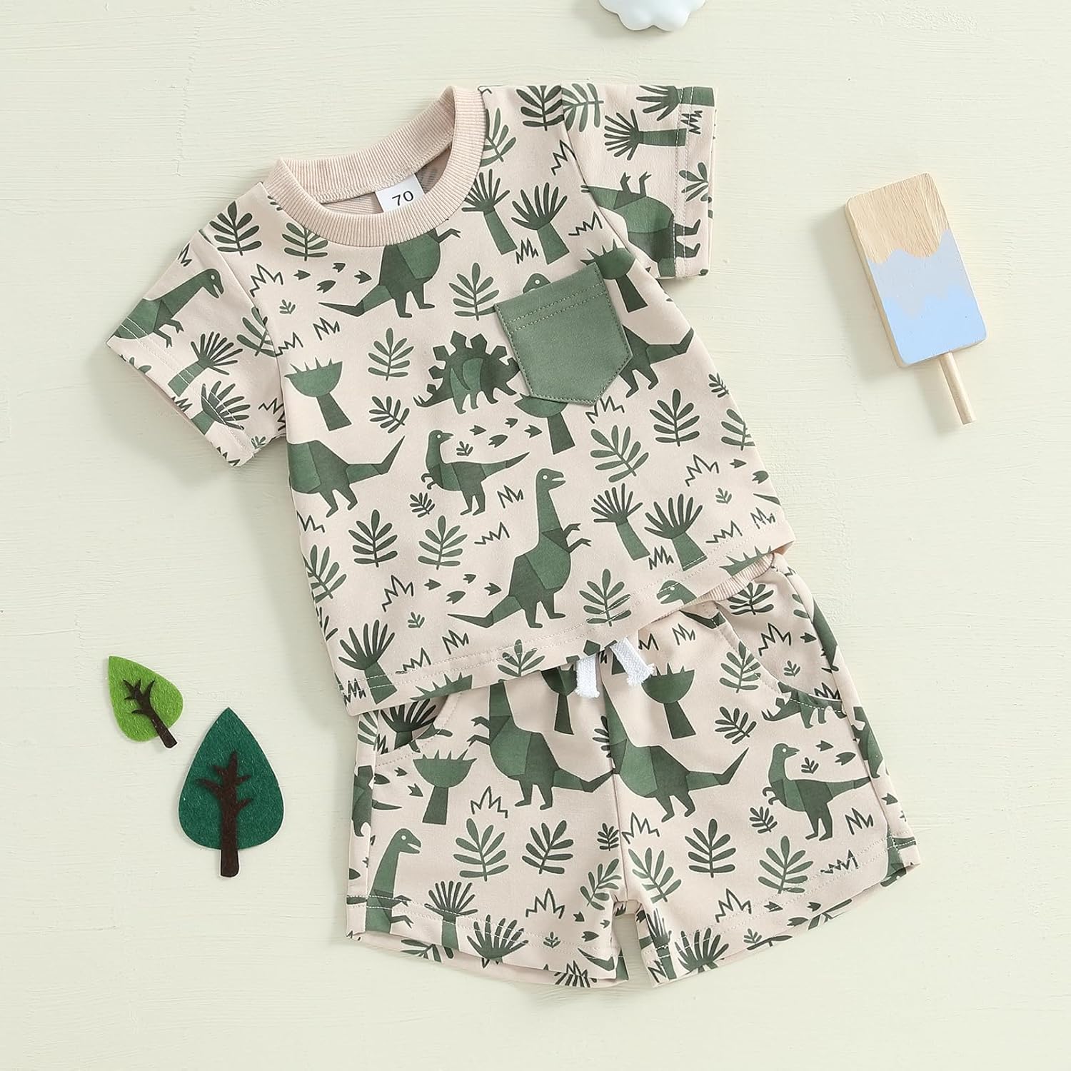 Dinosaur Child Toddler Boys Summer Clothes Set