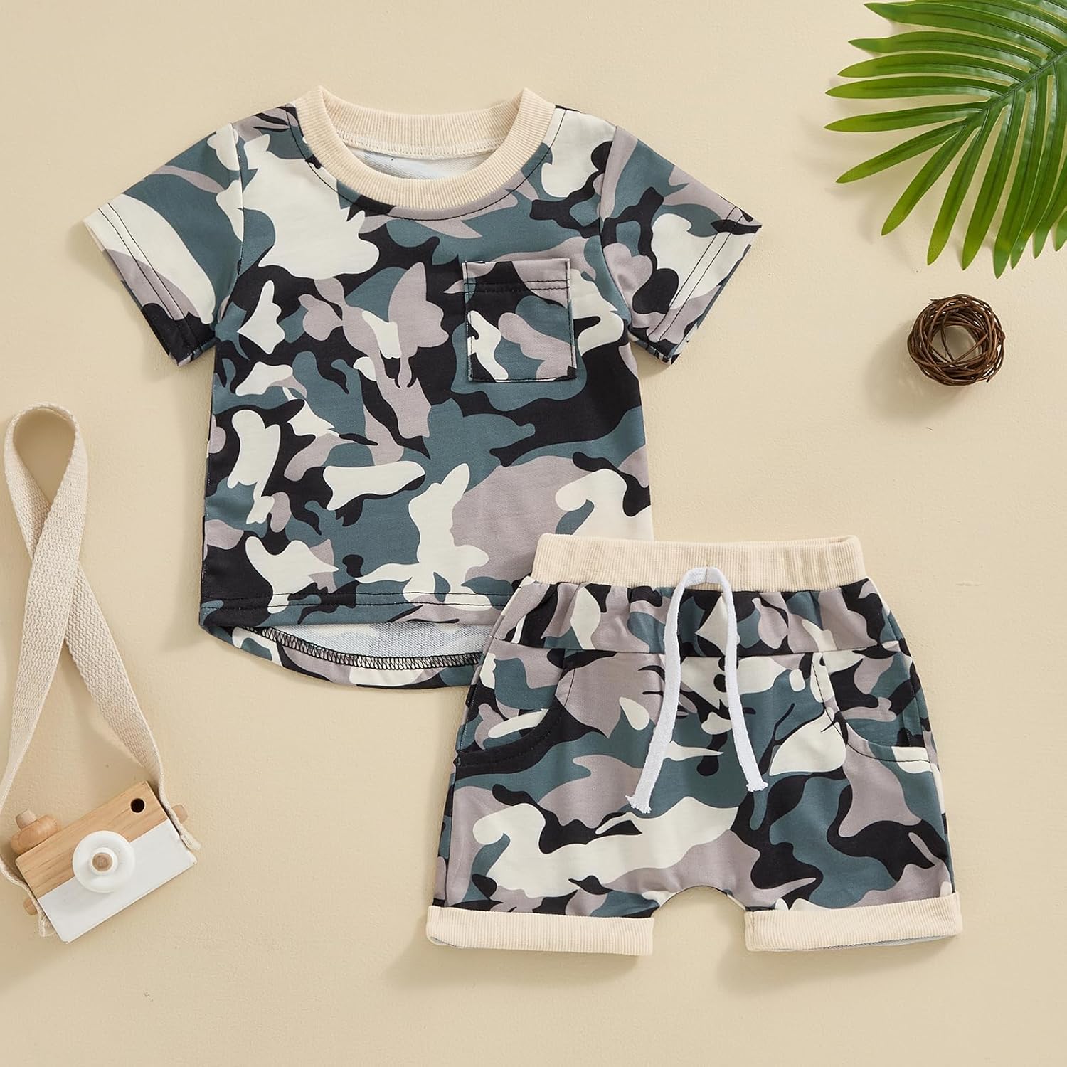 Ledy Champswiin Baby Boy Camouflage Outfit - Lightweight Stretchy
