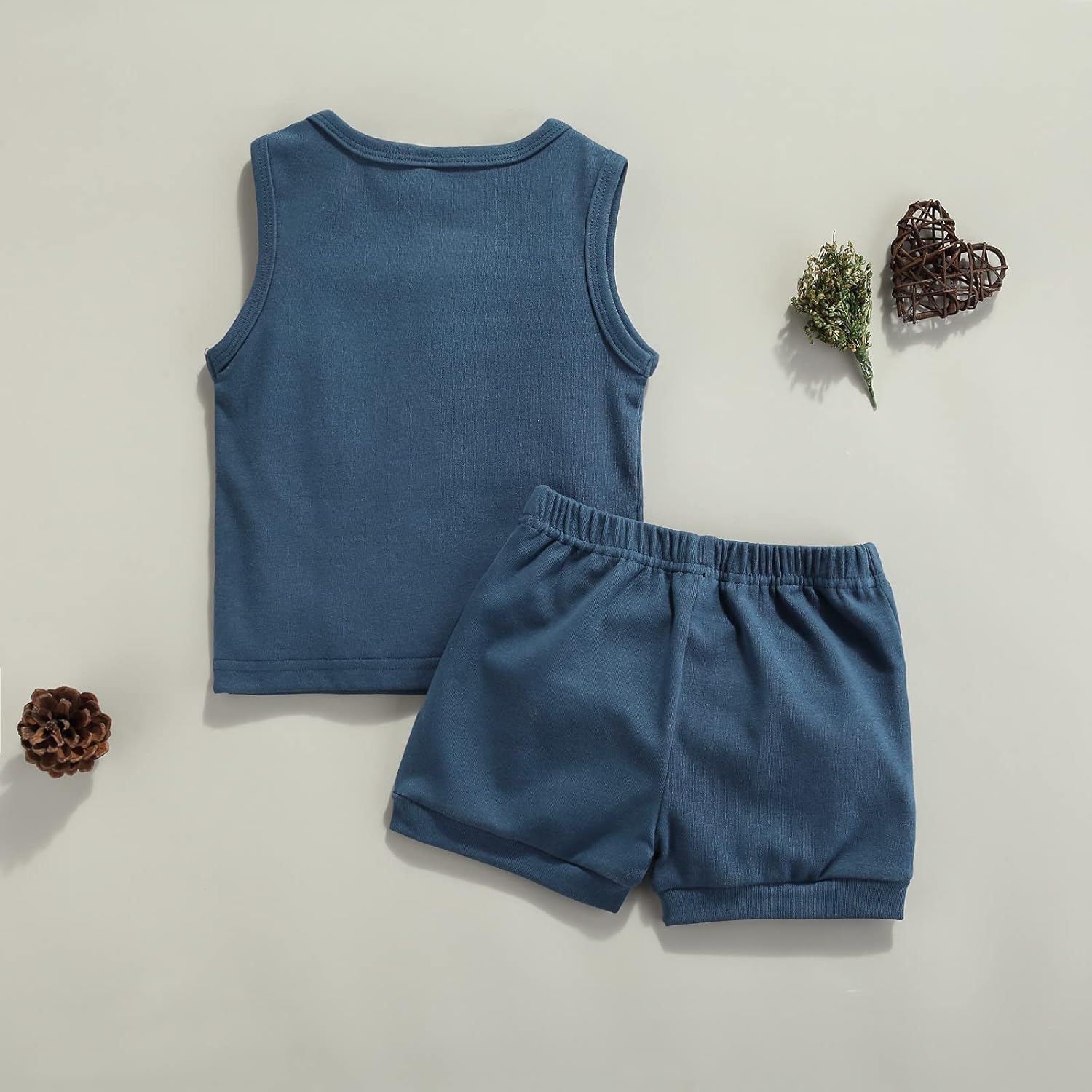Karesoull Summer Waffle Outfits for Toddler Boys Girls 2PCS