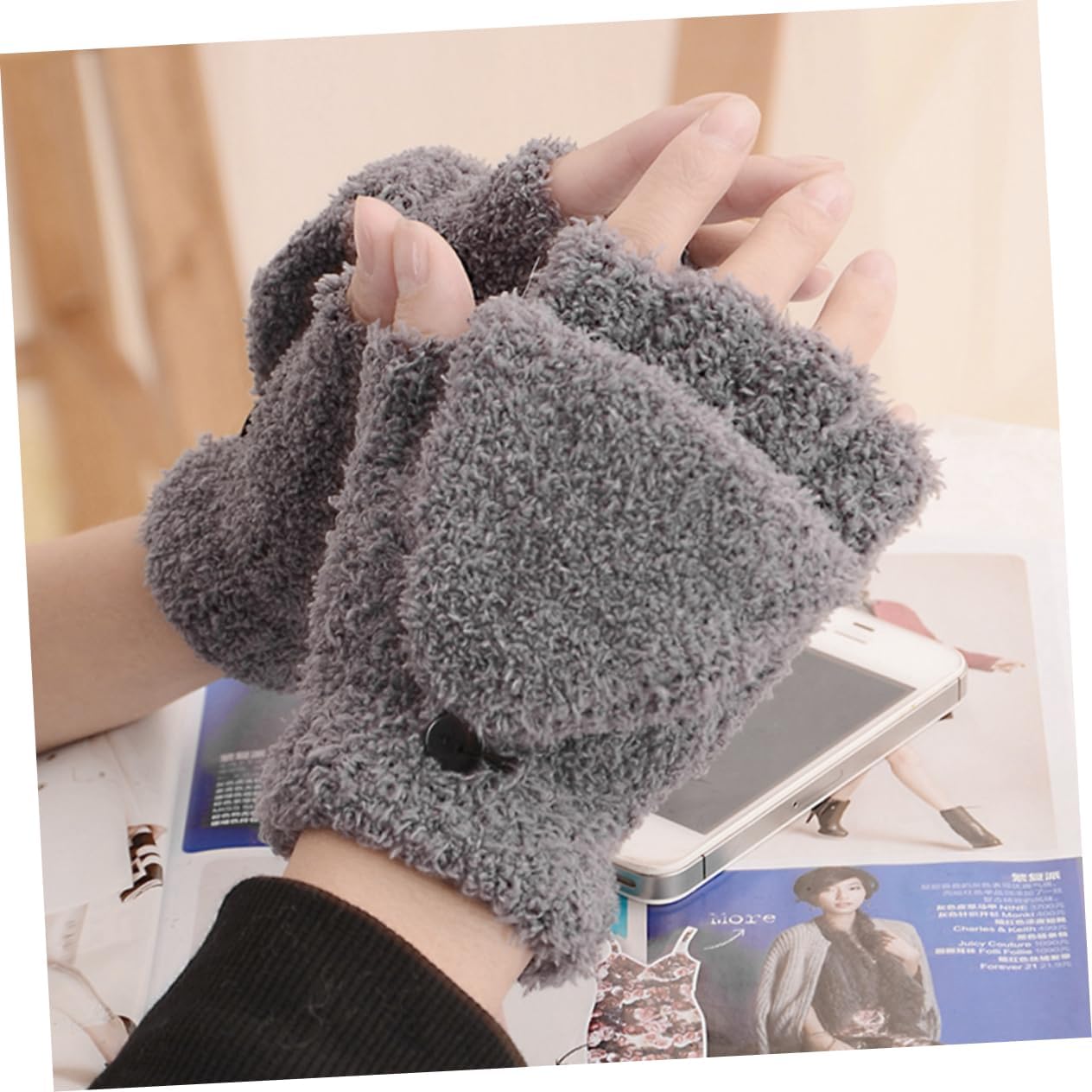 Cozy Winter Half-Finger Gloves for Women