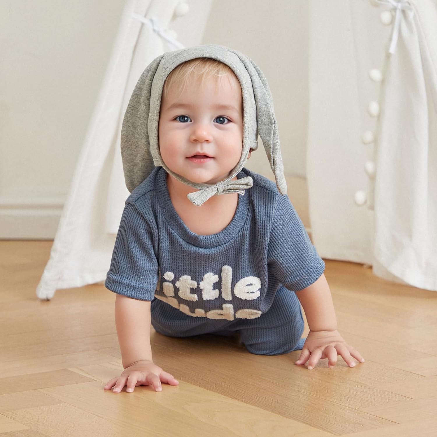 Little Dude Embroidered T-Shirt Shorts Set for Baby Boys