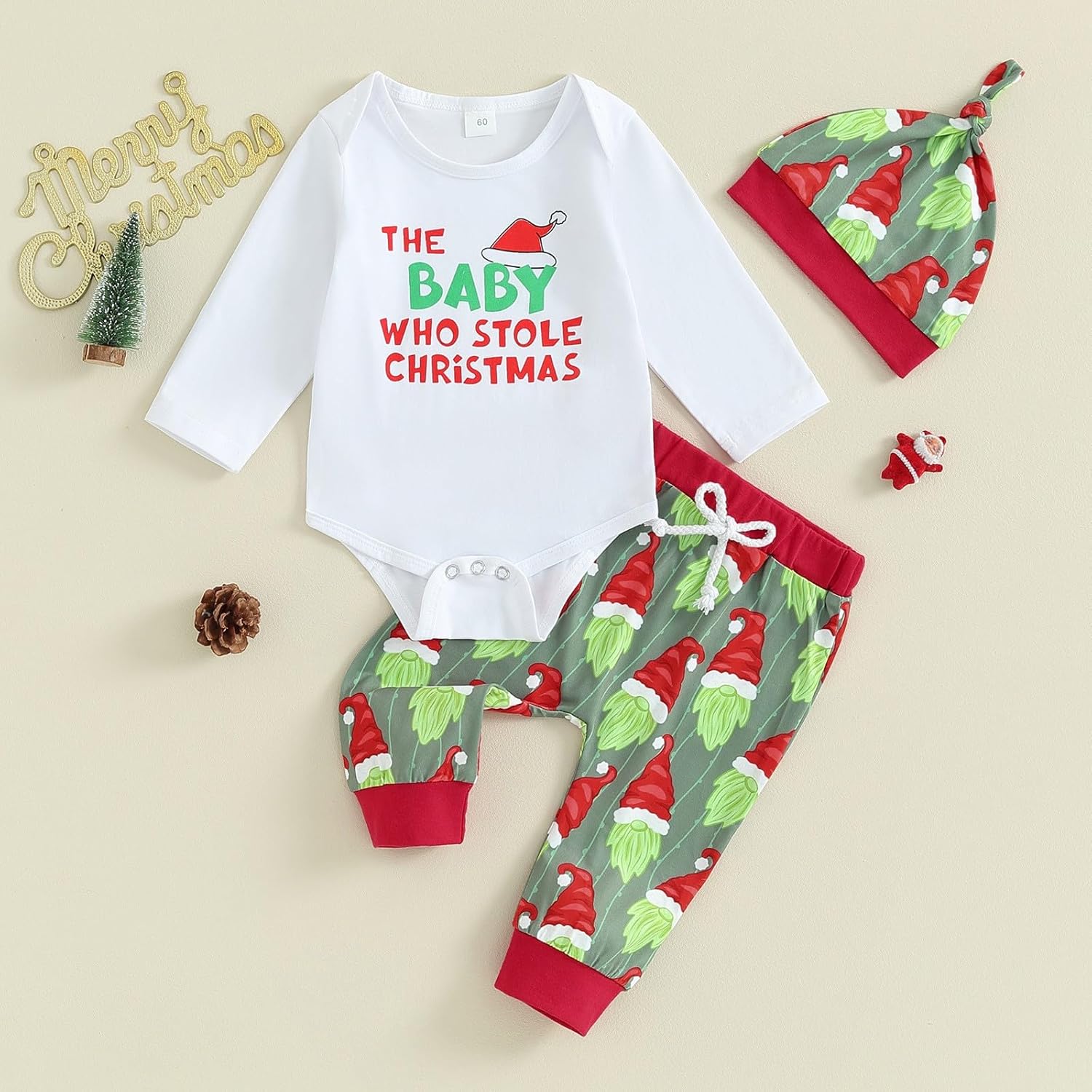 Baby Toddler Christmas Outfit Set Ruffle Top Flare Pants for Boys Girls