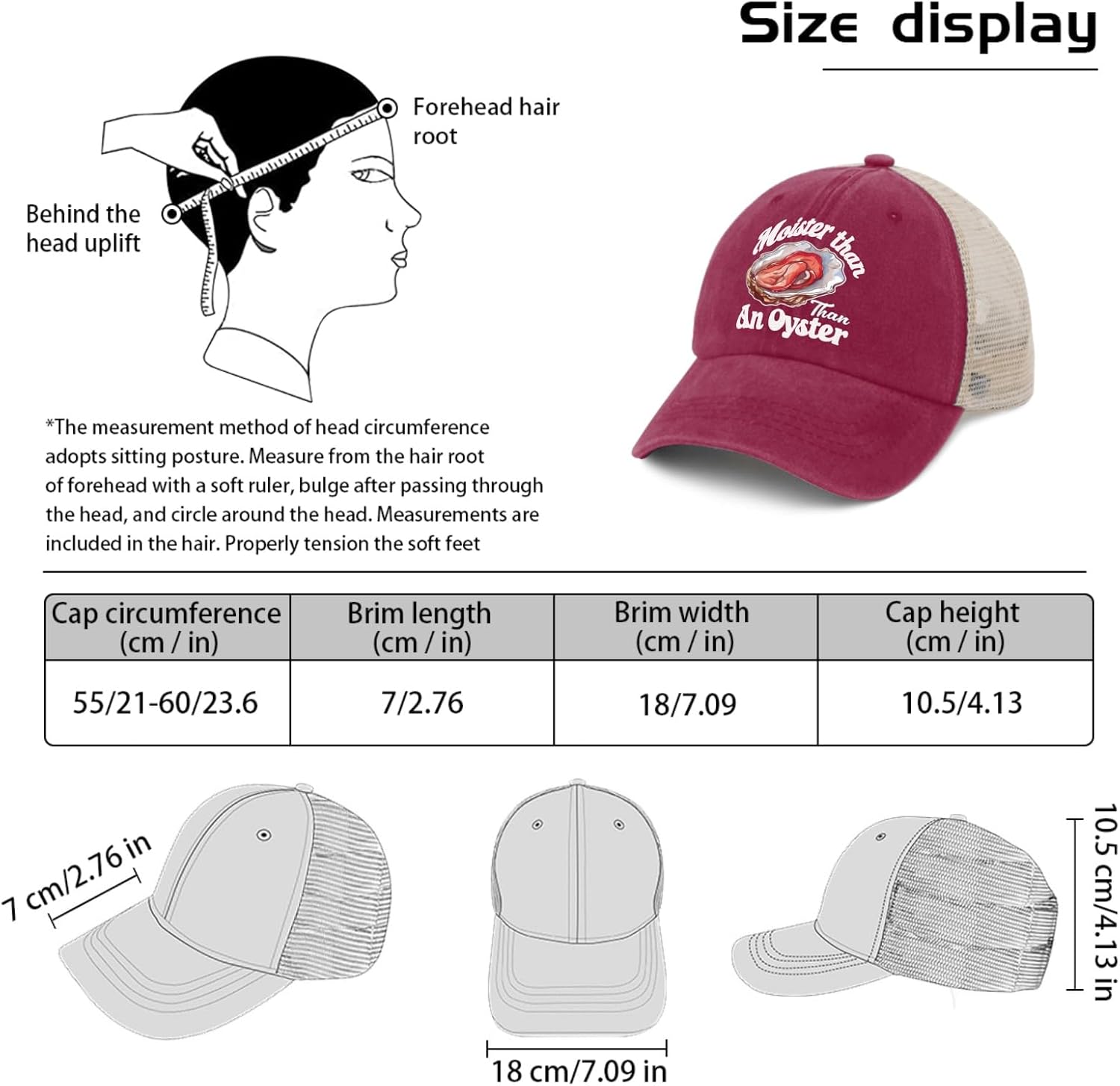 Moister Than an Oyster - Funny Inappropriate Hat for Women