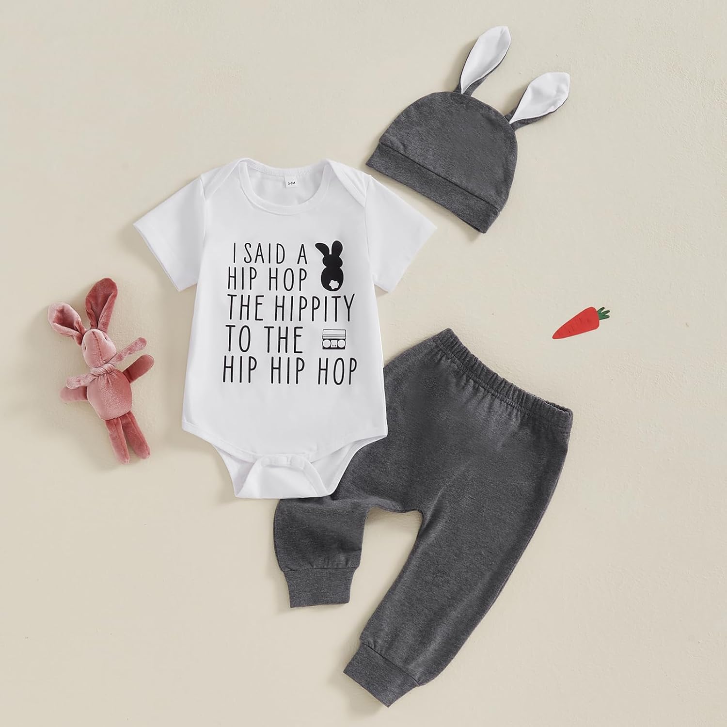 Karuedoo Newborn Baby Boy Easter Outfit 3Pcs Set
