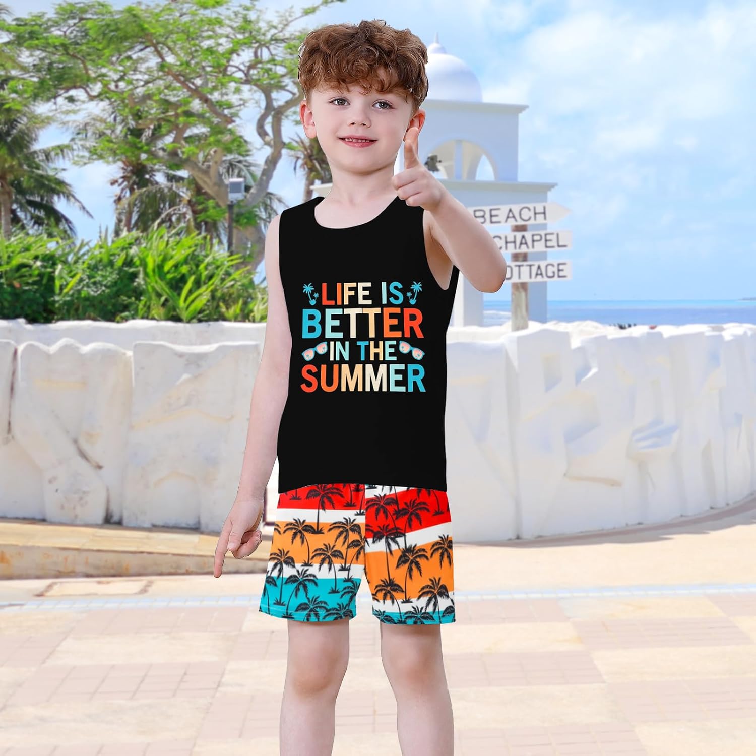 Neutocd Toddler Boy Summer Stars Smiles Set