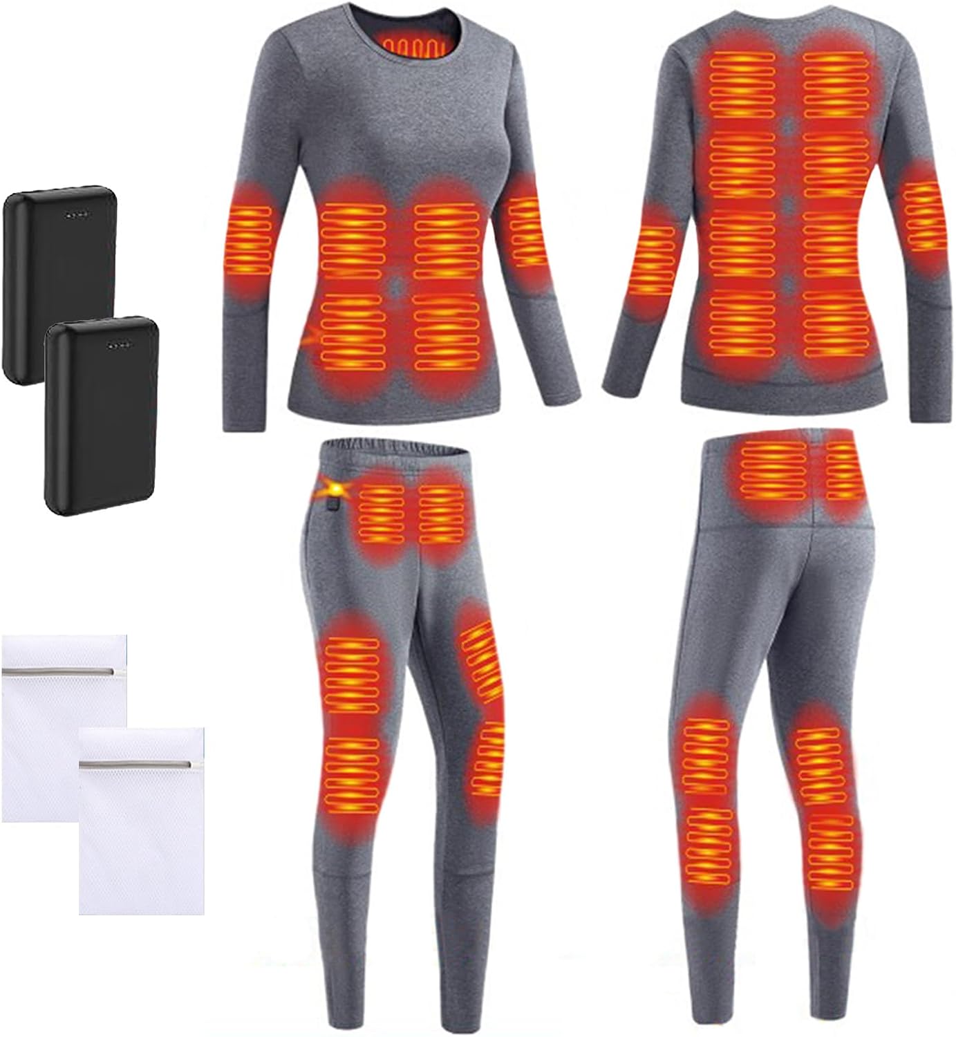 Womens Electric Thermal Underwear Set for Cold Weather