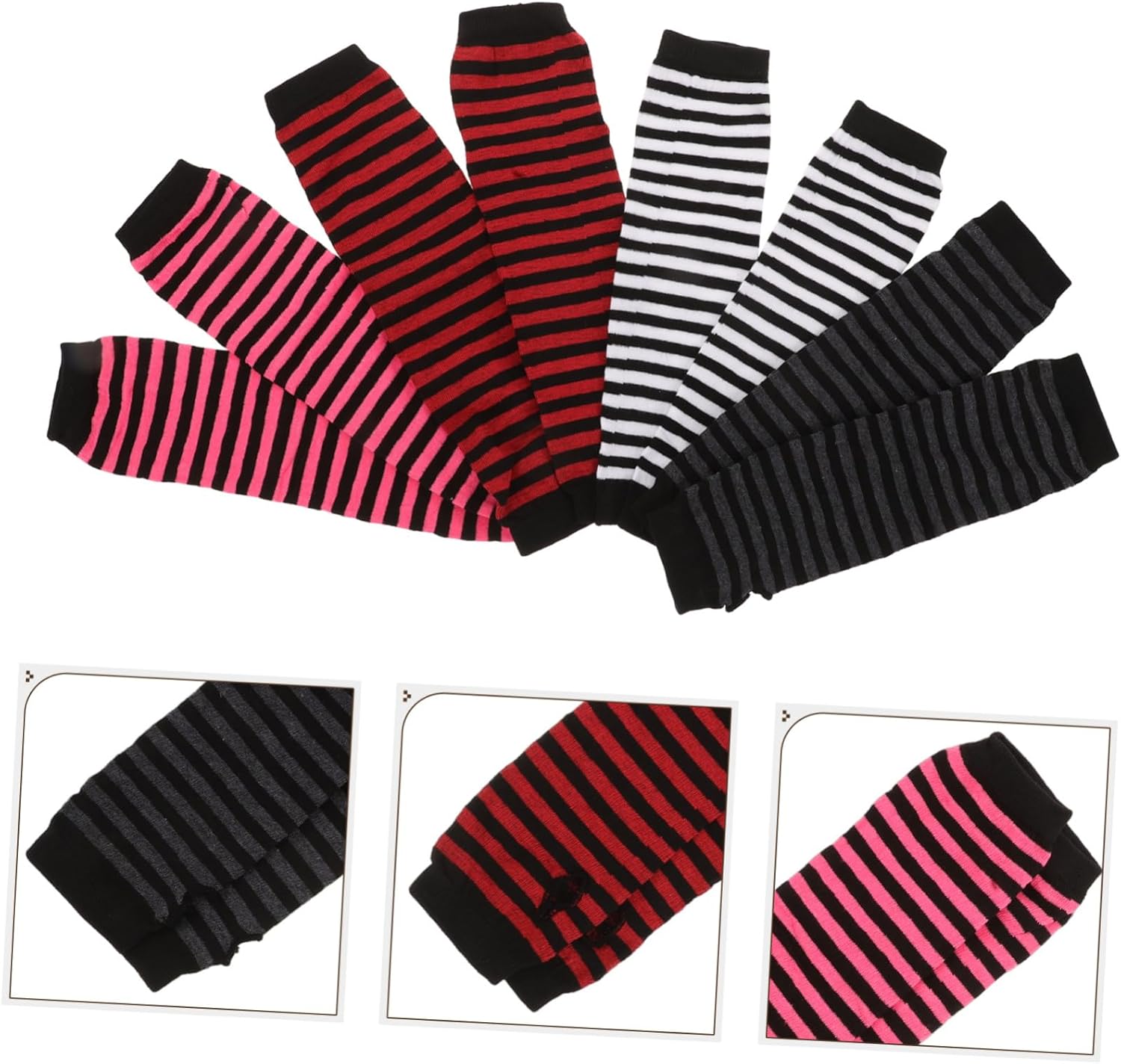 Warm Stripe Elbow Gloves Women