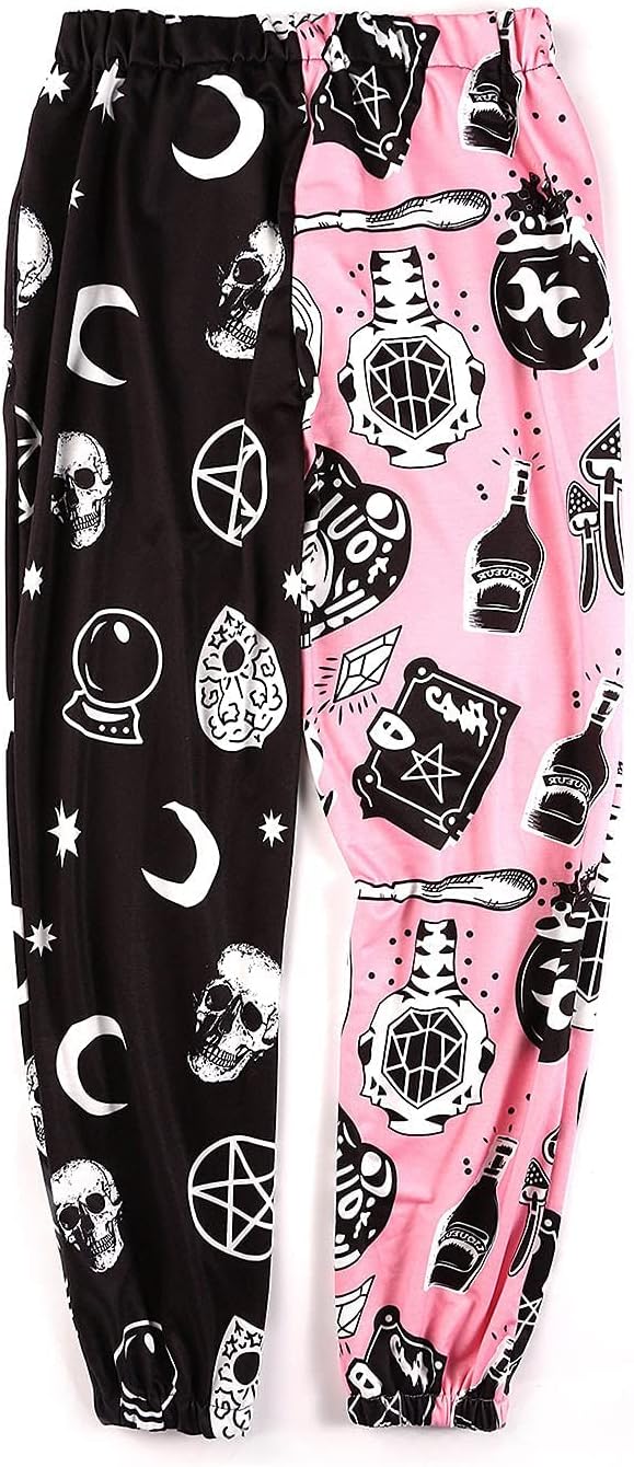 Womens 90s Goth Style Loose Sweatpants