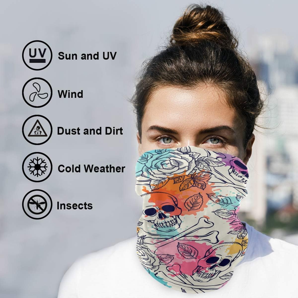 My Little Nest Skull and Roses Balaclava Mask