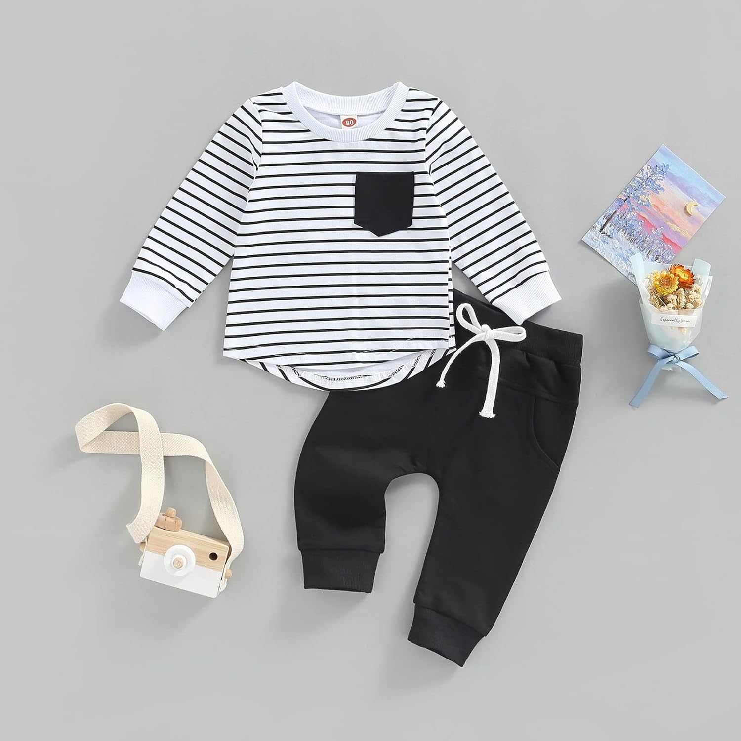 Sol Long Sleeve Striped Baby Boy Outfit