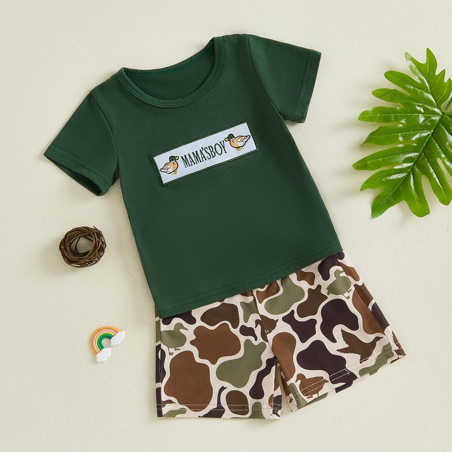 Mallard Duck Nearly Perfect Summer outfit for boys Toddler_shorts set