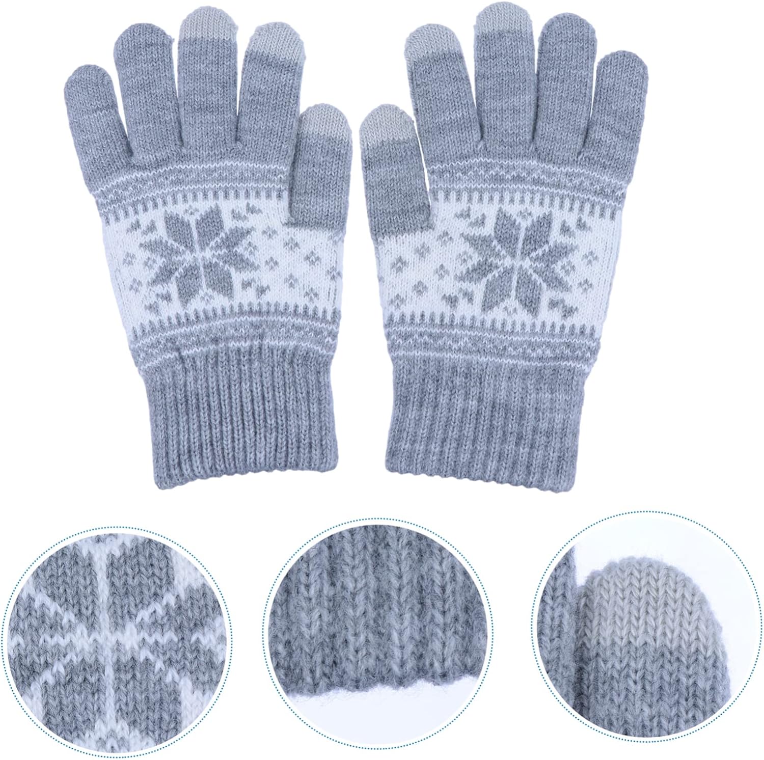 BESTYASH Warm Winter Snowflake Touch Screen Gloves