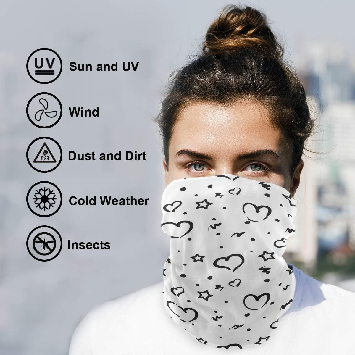 Stylish Unique Balaclava Face Mask for Men Women Kids - Star Heart Design