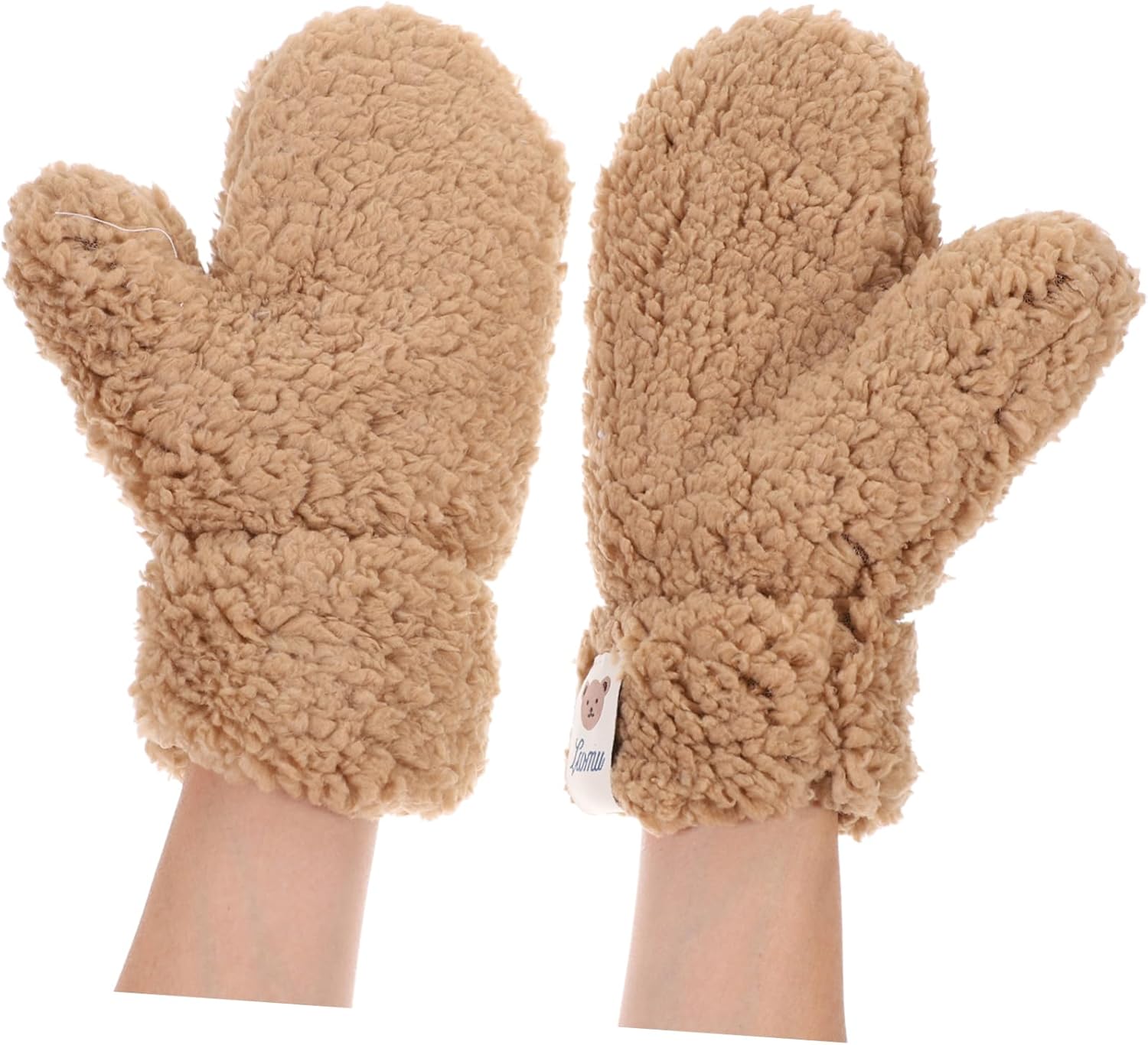 Khaki Cartoon Winter Gloves