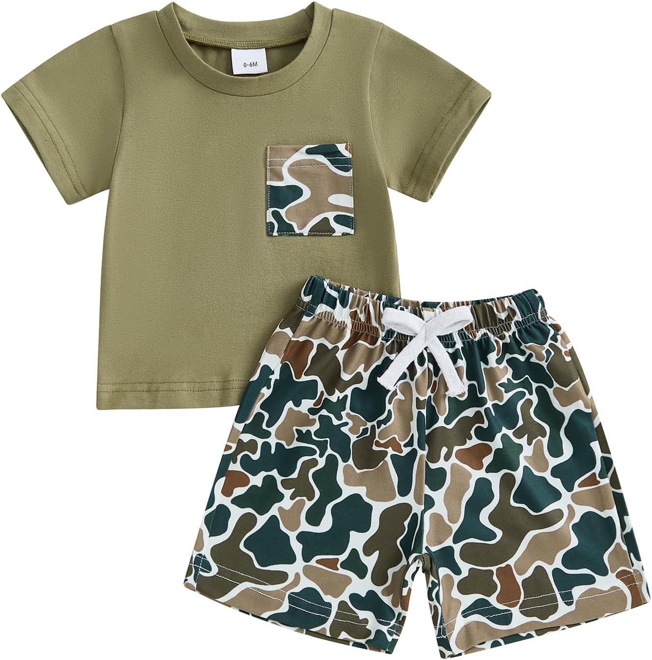 Toddler Baby Boy Summer Clothes 2-Piece Set Camouflage Shorts T-Shirts