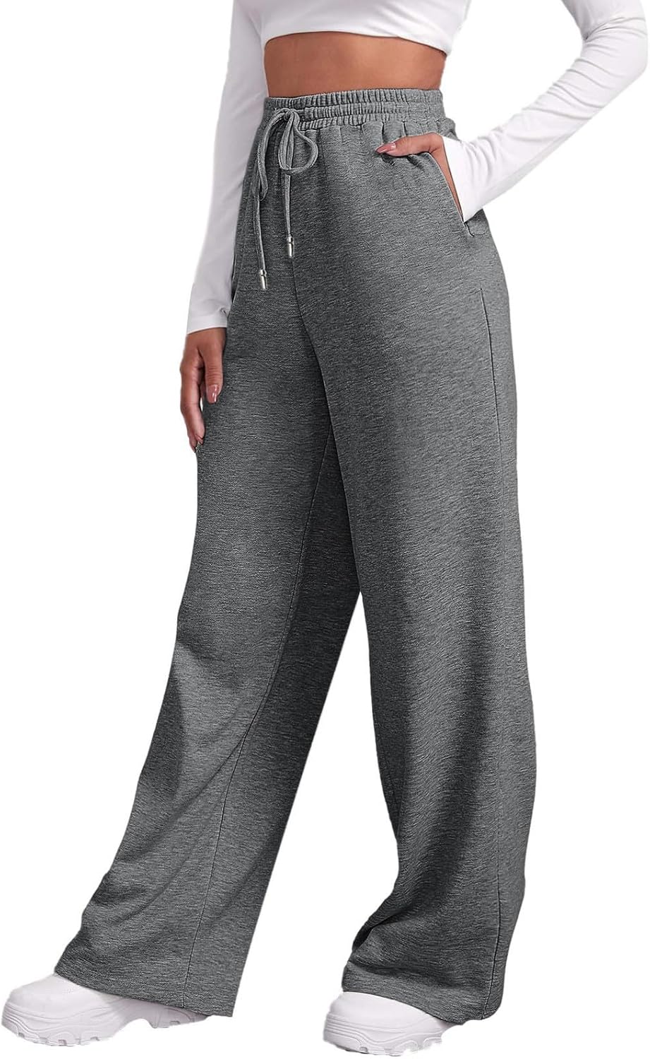Wide Leg Plus Size Cotton Joggers for Women