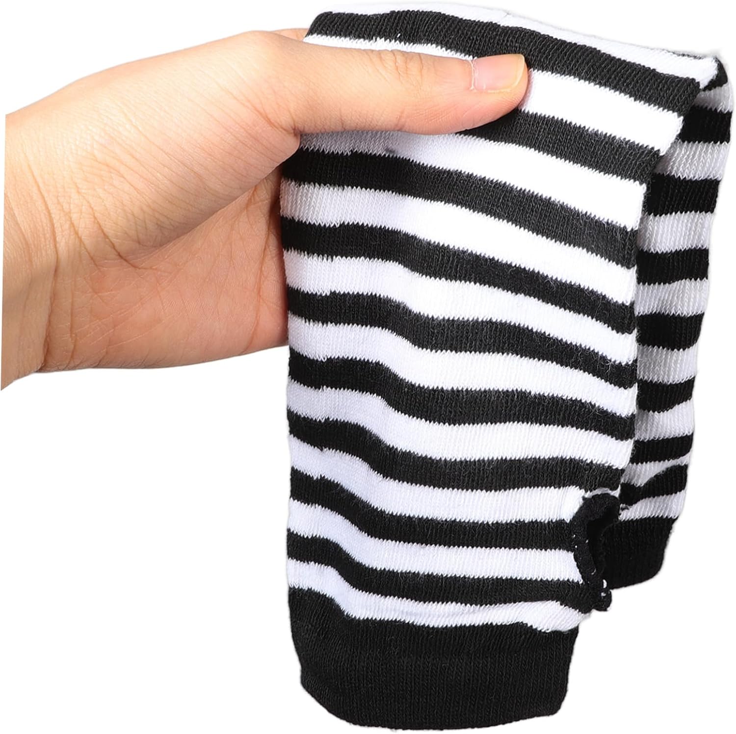 Ipetboom Women Striped Fingerless Arm Warmers Winter Cute Gloves