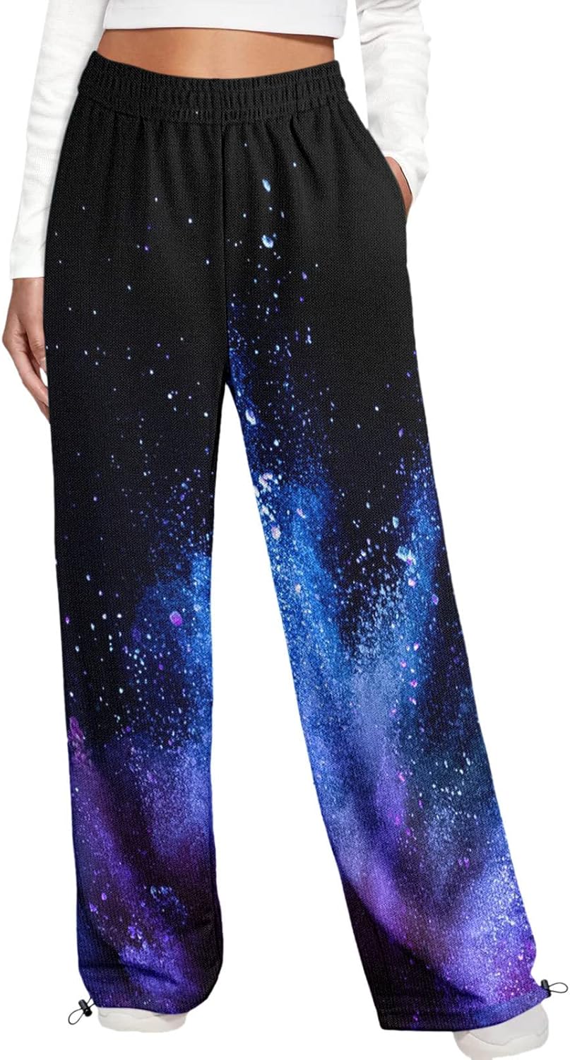 Womens Plus Size Baggy High-Waisted Sweatpants