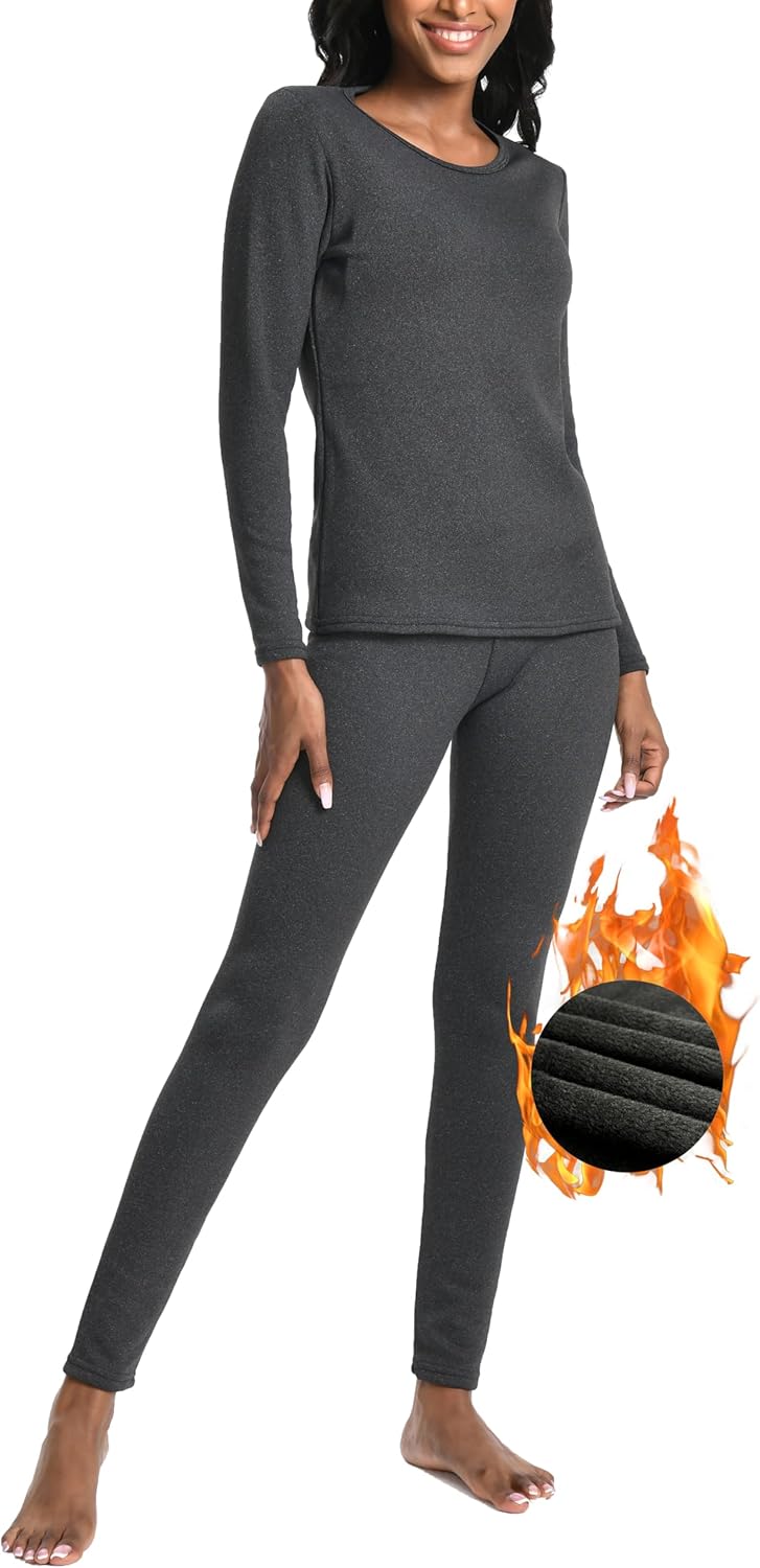 Warm and Comfortable Thermal Set for Women - Heavyweight Fleece Lined Basis
