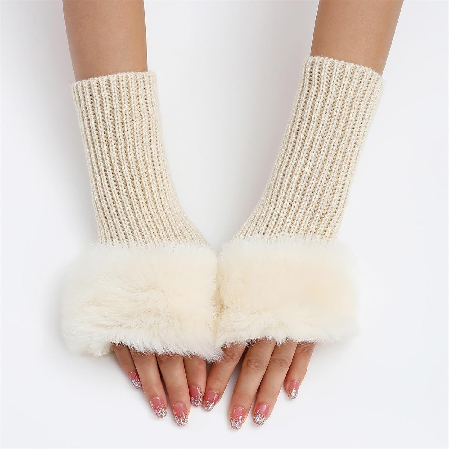 Wool Wrist Warmers for Women with Thumb Holes One Size