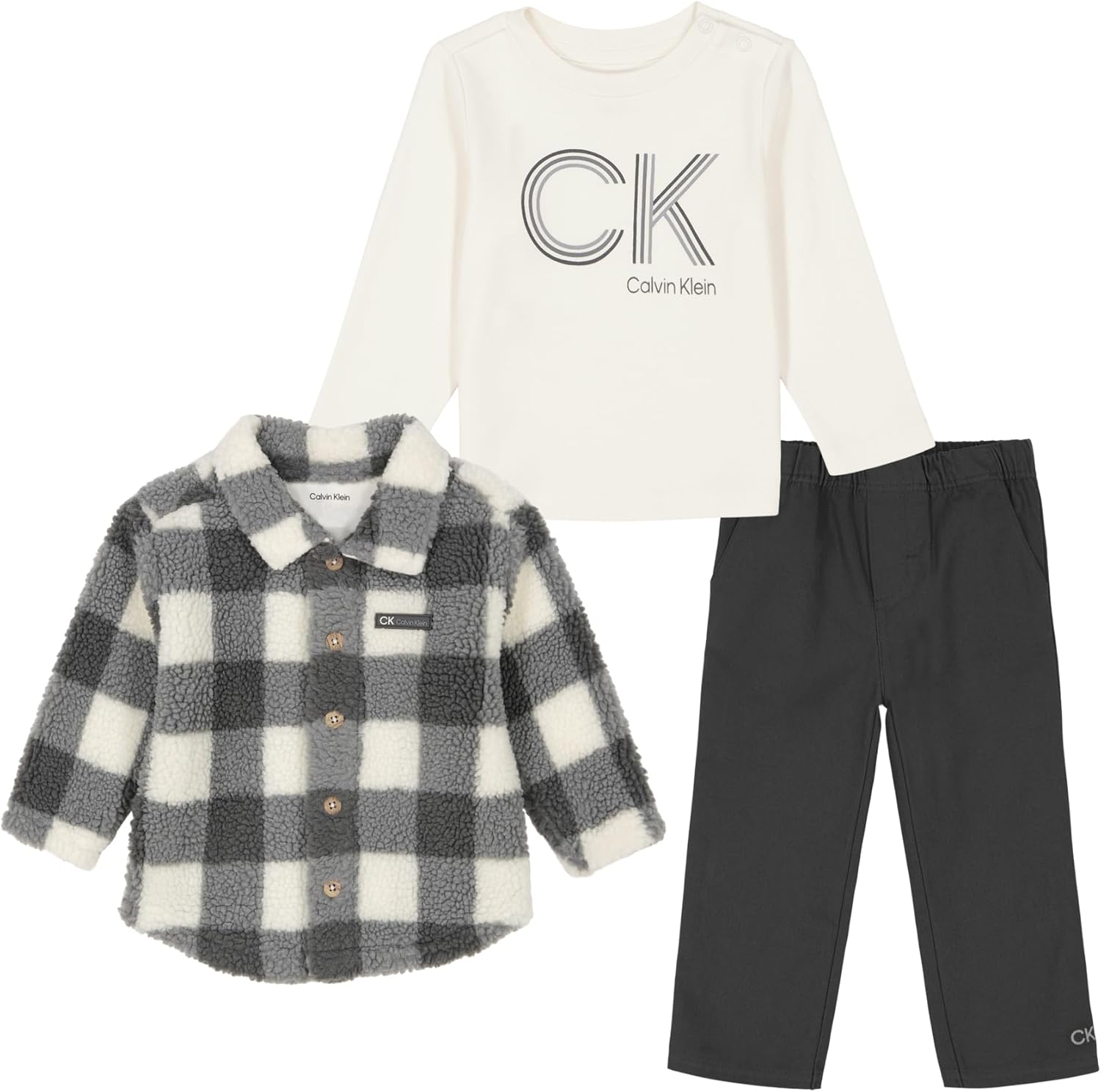 Calvin Klein 3-Piece Shacket Pant Set for Boys