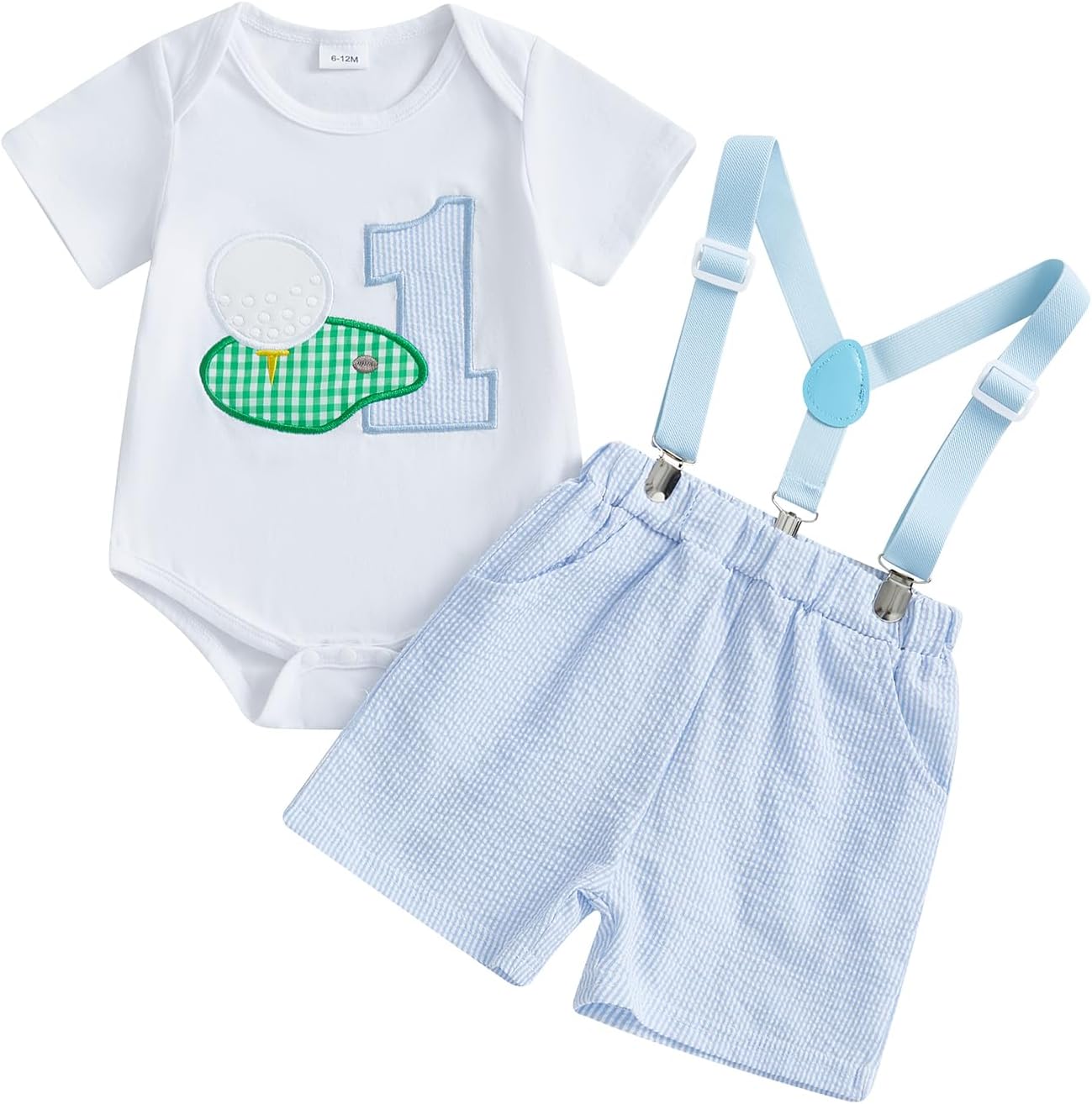 Personalized Baby Boy 1st Birthday Golf Outfit Set