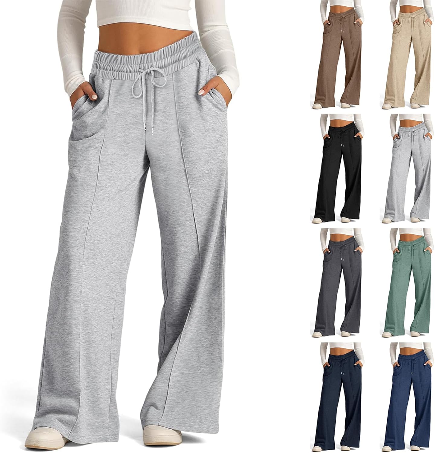 FAYUYI Womens Wide Leg Comfortable Drawstring Sweatpants