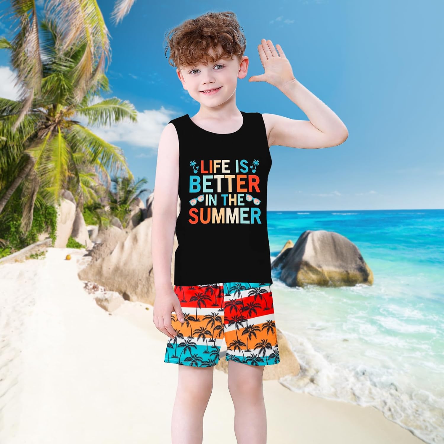 Neutocd Toddler Boy Summer Stars Smiles Set