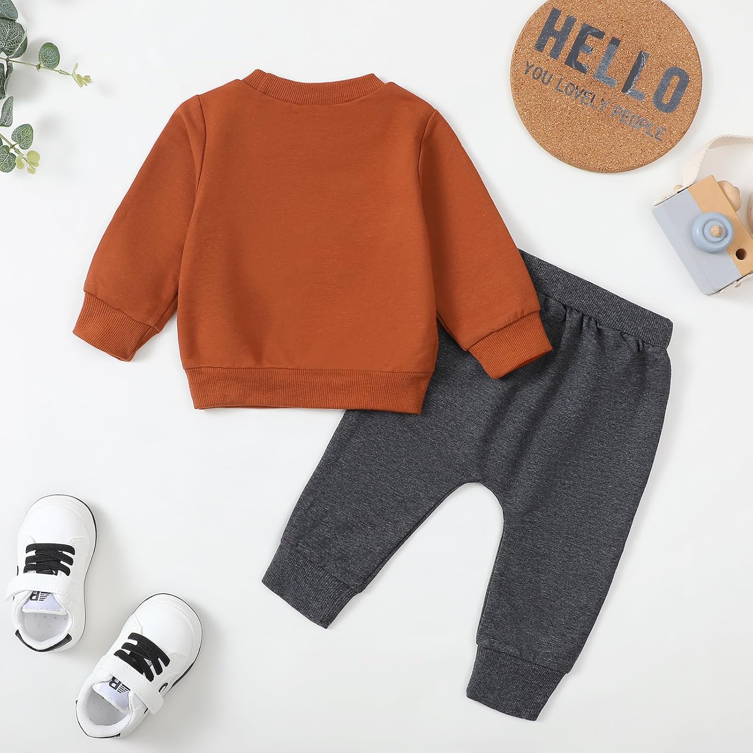 Yvowming Tractor Print Fall Set for Baby Boys