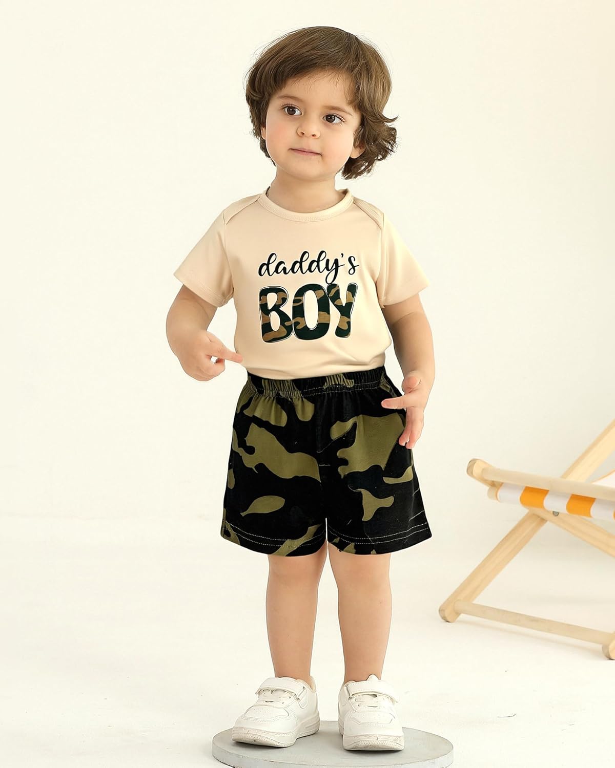 NZRVAWS Camo Alphabet Romper Set for Boys Summer Birthdays Newborn Gifting