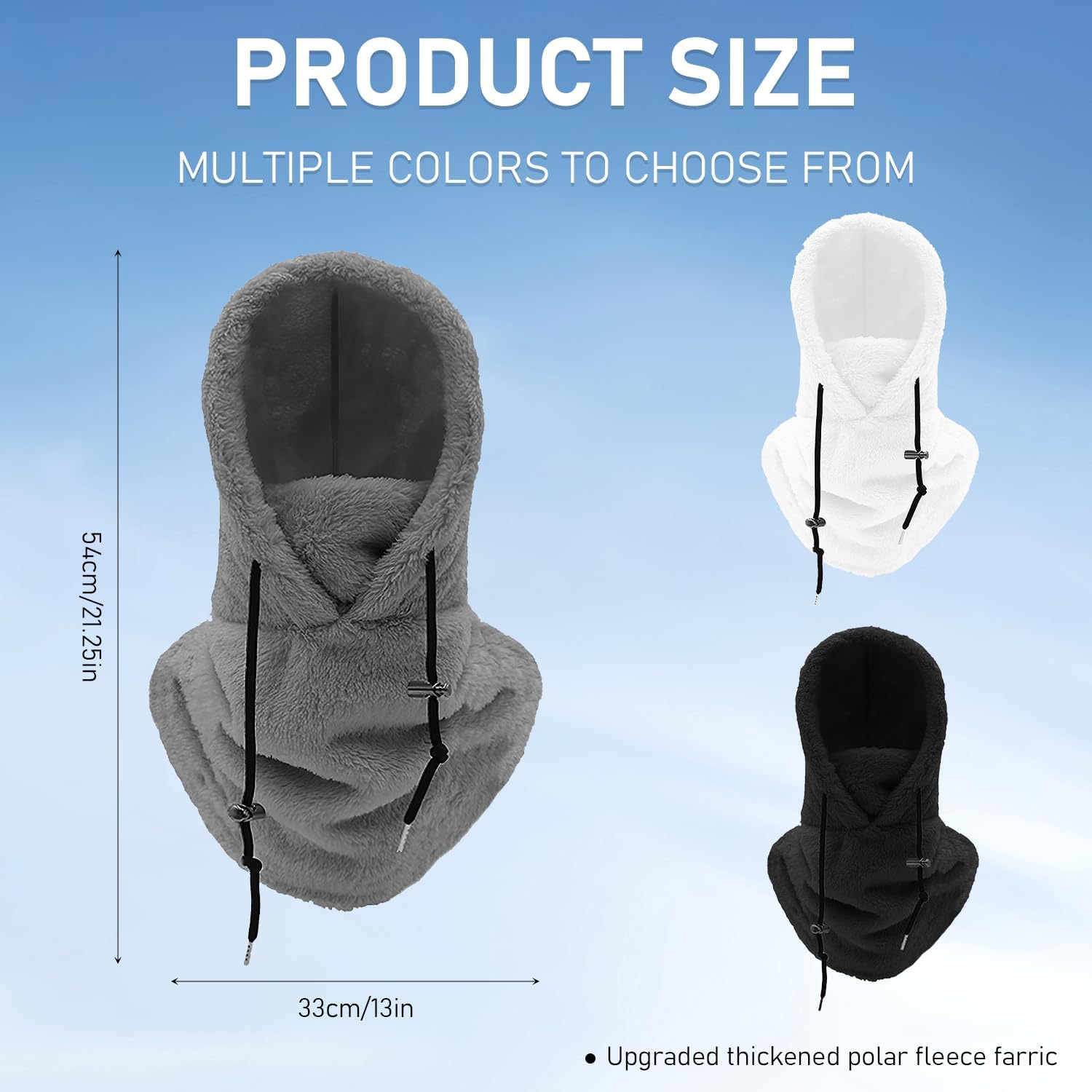 TFSUDI sherpa hood ski mask for cold weather adventures