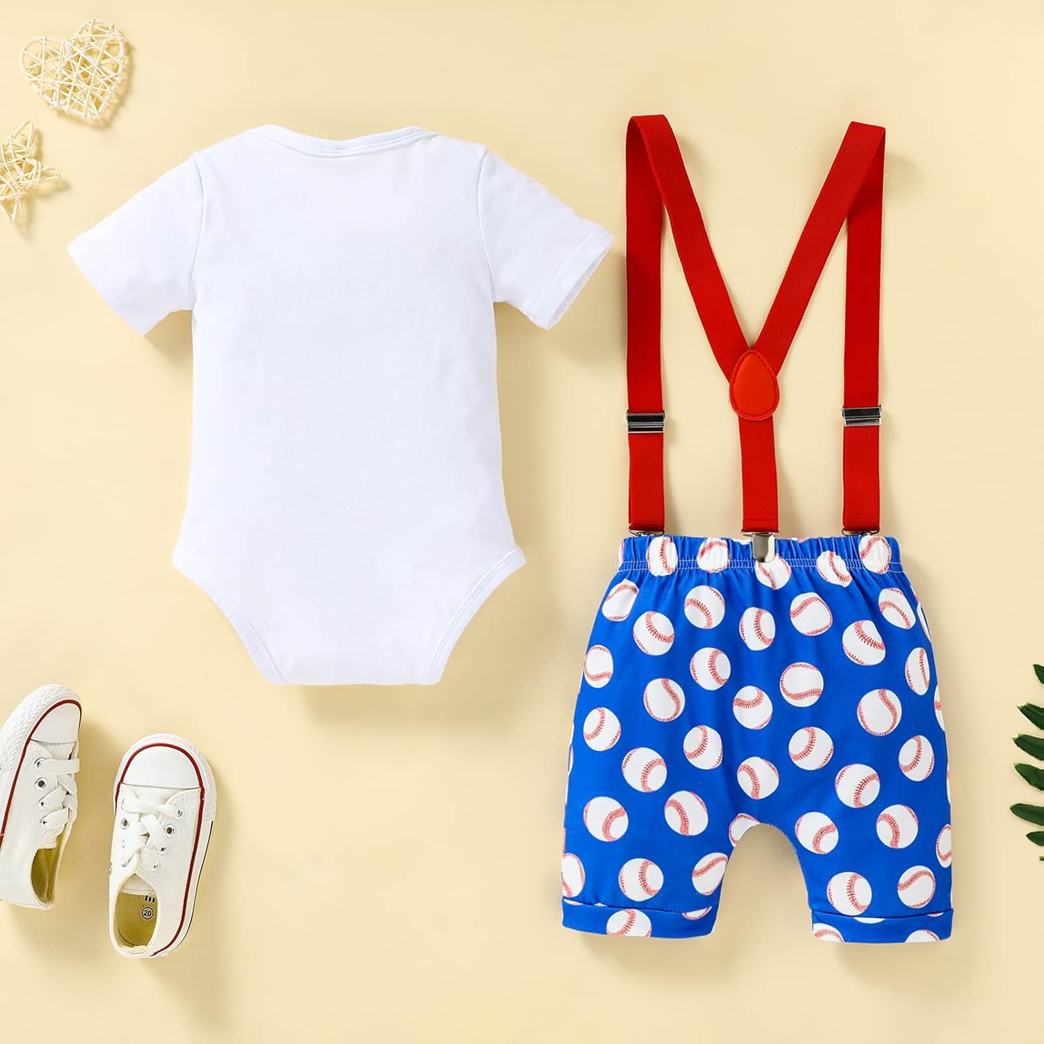 GRNSHTS Baby Boy Funny 1st Birthday Clothes - Bow Tie Romper Set