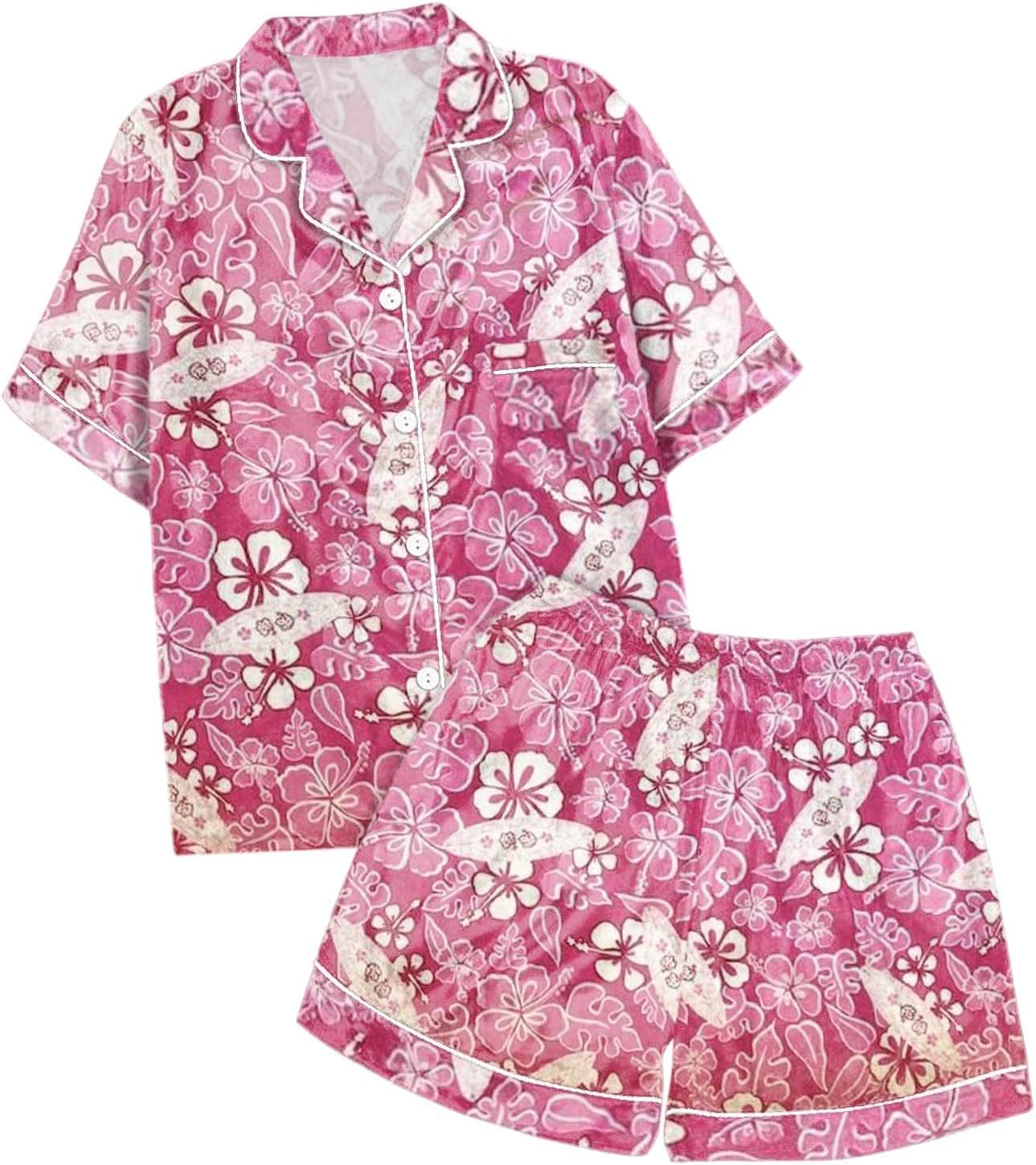 Floral Print Pajamas for Women Summer Set
