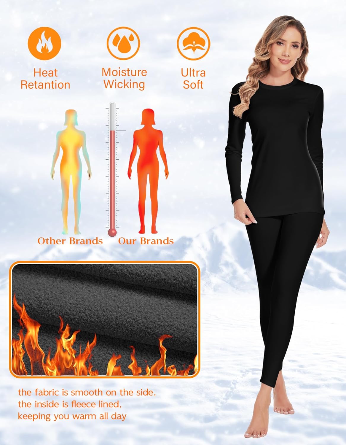 Womens Long John Set for Cold Weather