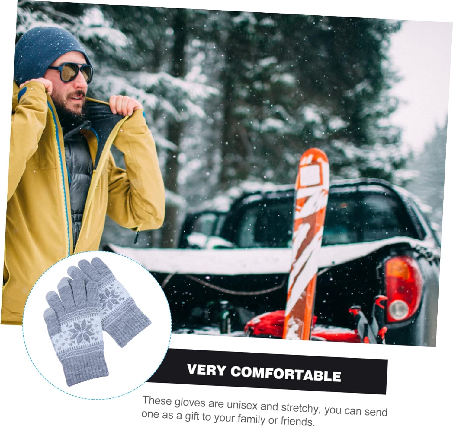BESTYASH Warm Winter Snowflake Touch Screen Gloves