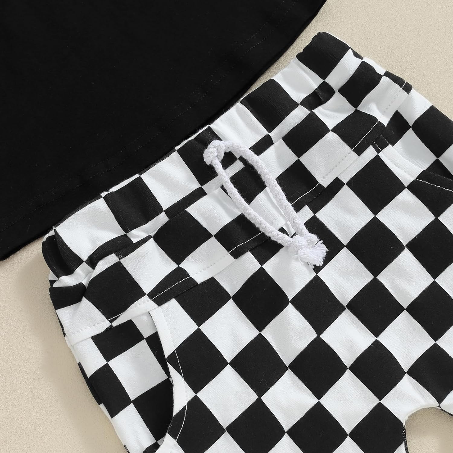 Karesoull Toddler Baby Boy Summer Clothes Set Checkered Action